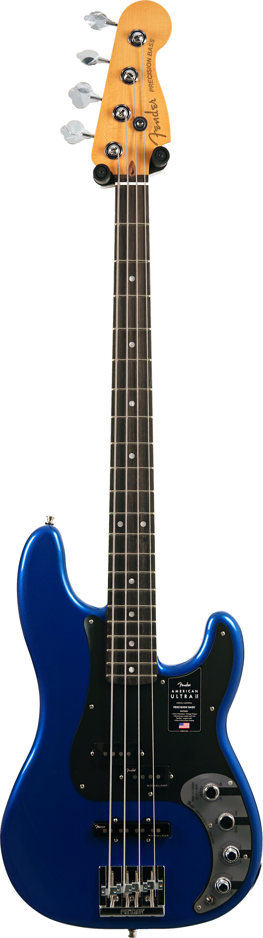 Fender American Ultra II Precision Bass Noble Blue Ebony Fingerboard #US26009150