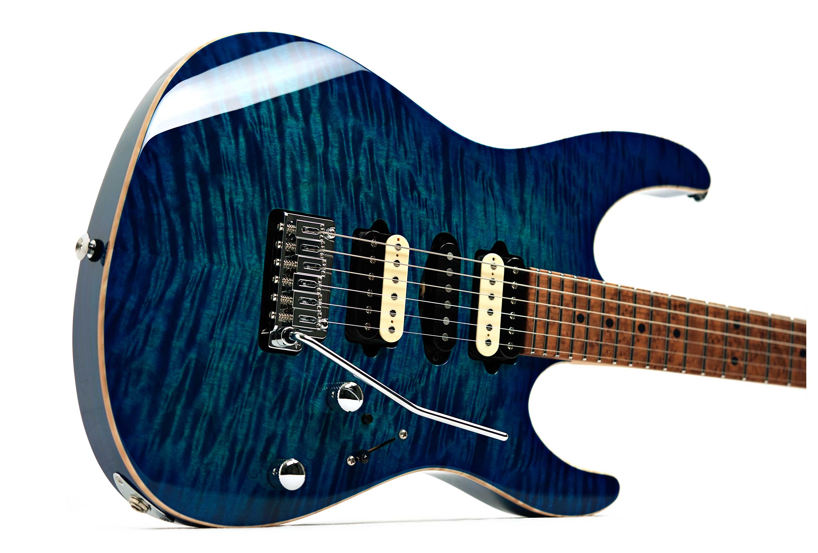 Suhr Modern Angel Quilt Maple Aqua Blue Burst HSH #87862