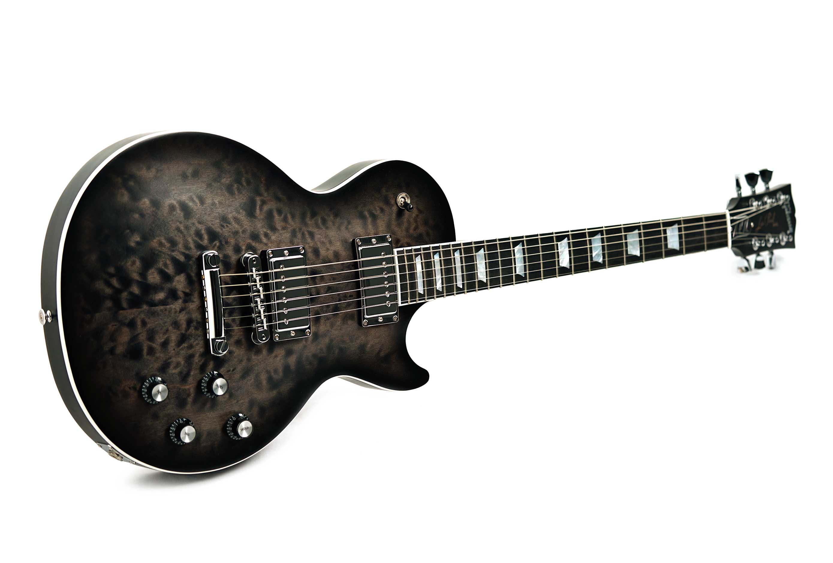 Gibson Mark Morton Les Paul Modern Quilt Translucent Ebony Burst Satin #213960292
