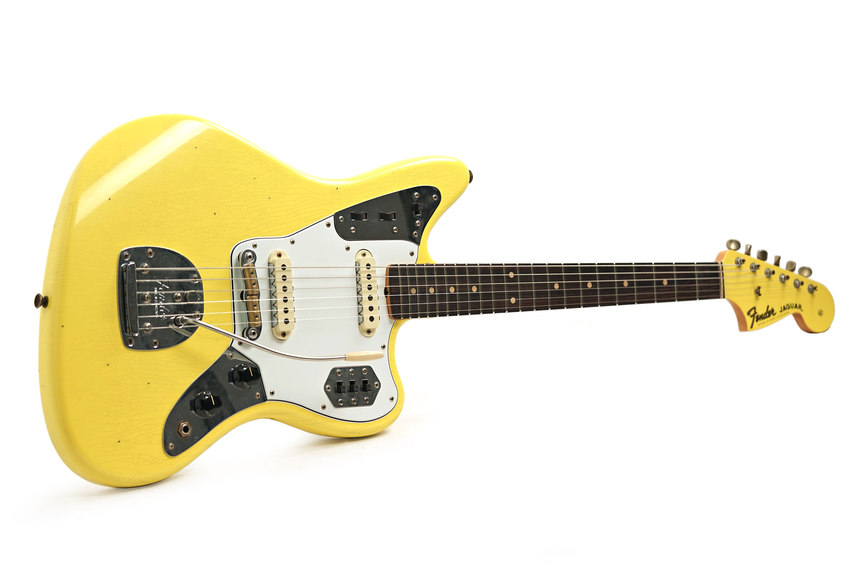 Fender Custom Shop 1964 Jaguar Journeyman Relic Graffiti Yellow Rosewood Fingerboard #CZ591985
