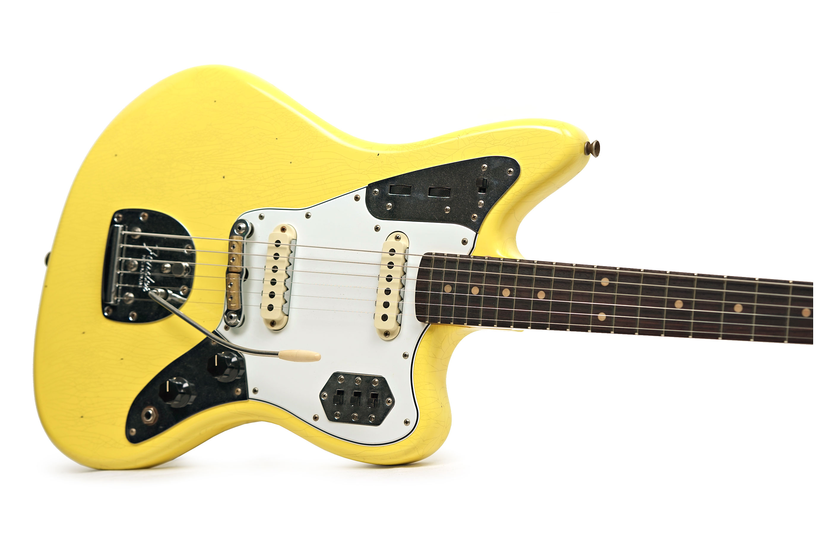Fender Custom Shop 1964 Jaguar Journeyman Relic Graffiti Yellow Rosewood Fingerboard #CZ591985