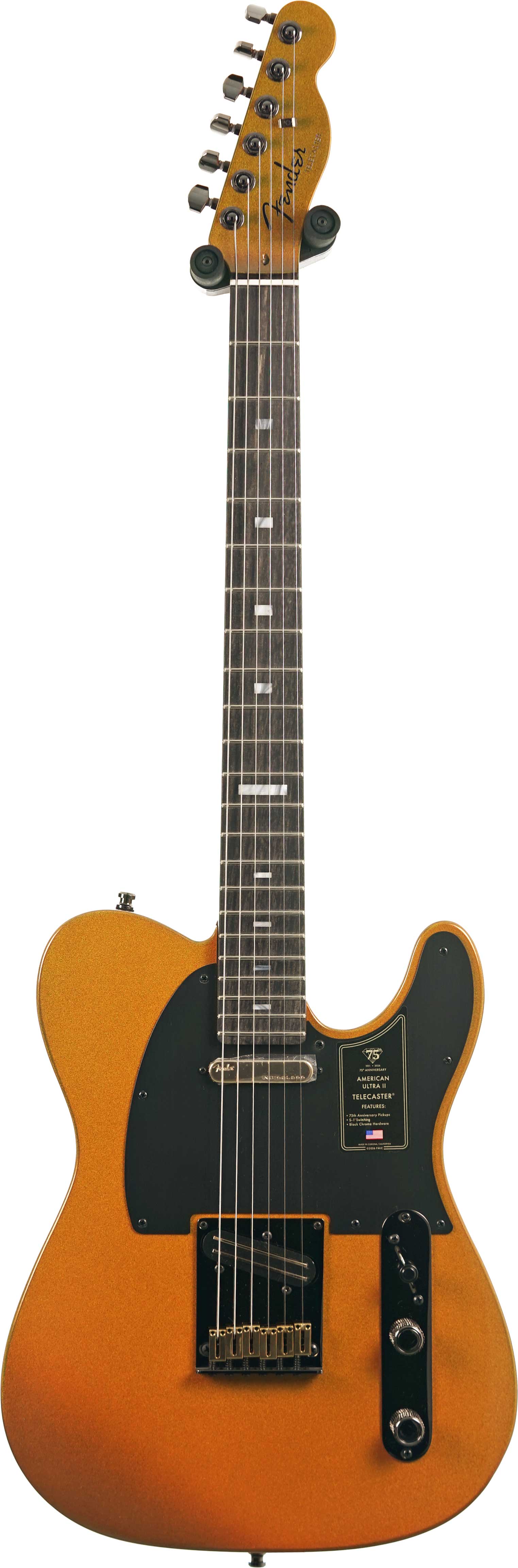 Fender 75th Anniversary American Ultra II Telecaster Liquid Gold Ebony Fingerboard #US26002348