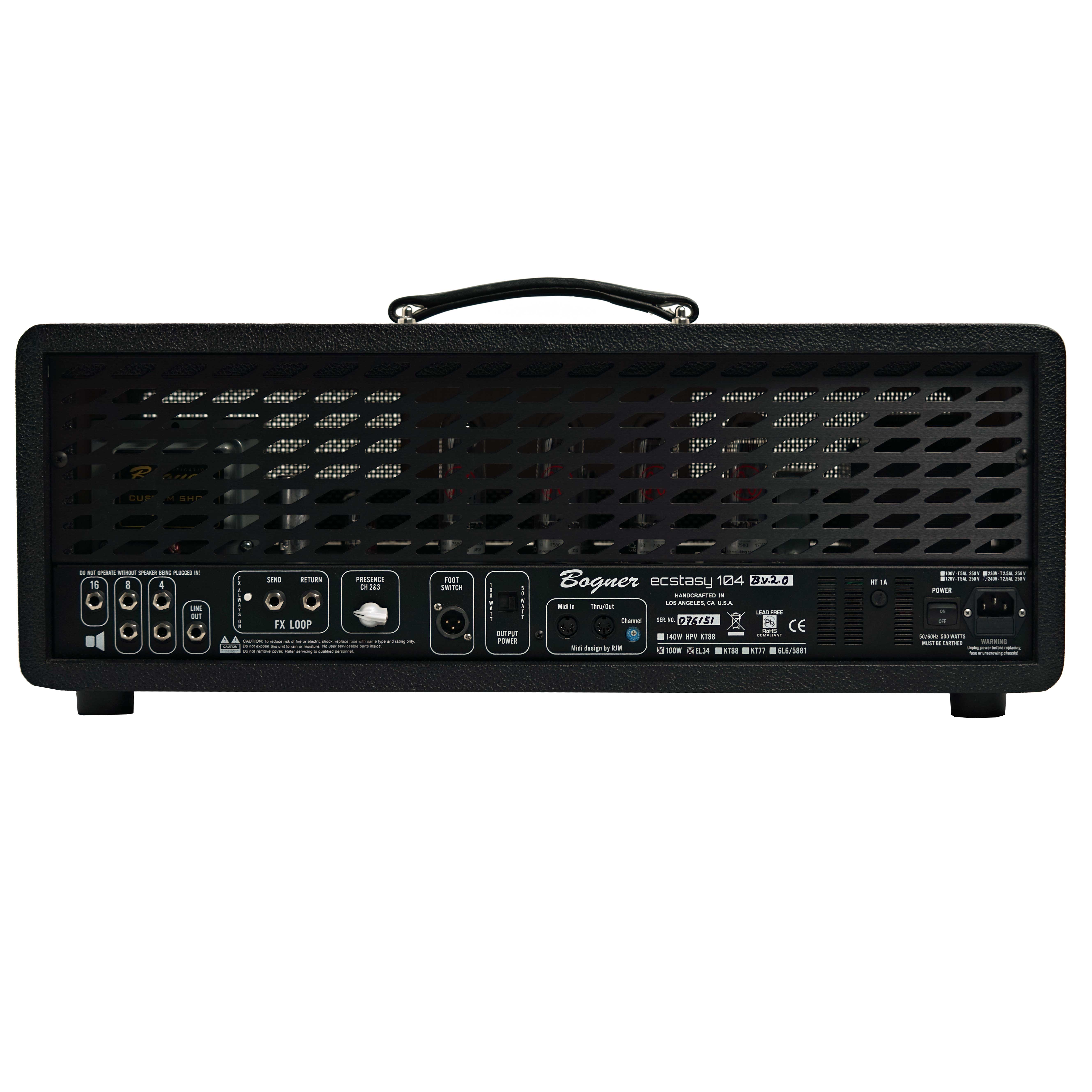 Bogner Ecstasy Head EL34 100W Black Voicing (Ex-Demo) #076151
