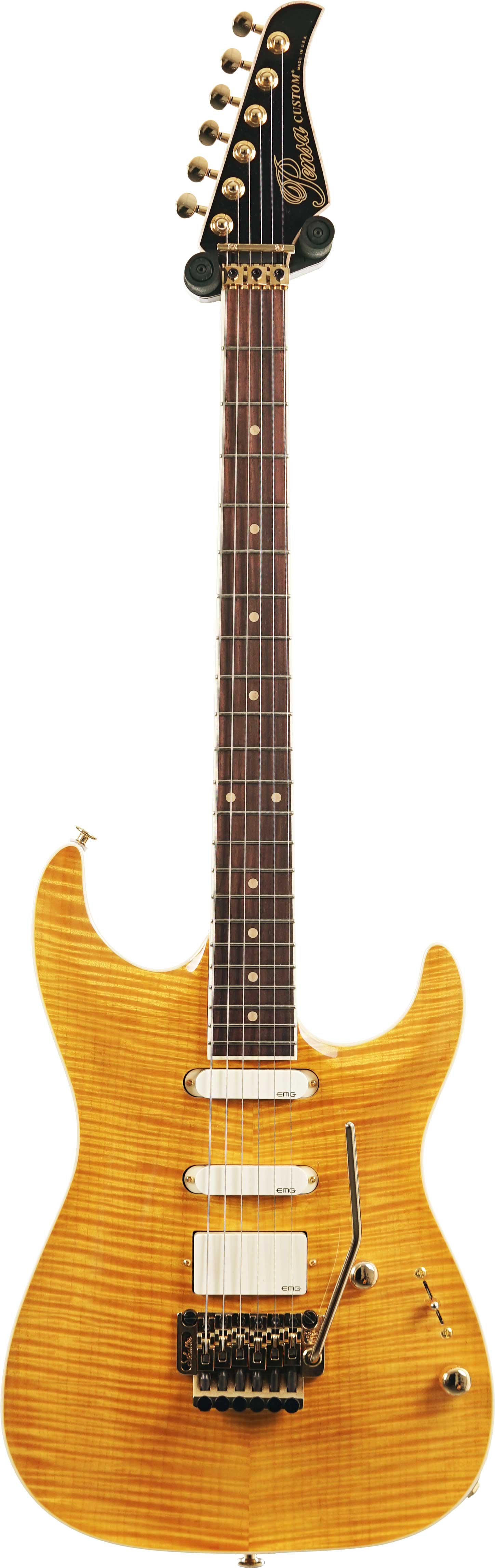 Pensa Guitars Soho Custom Classic Flame Amber Knopfler Spec #1346