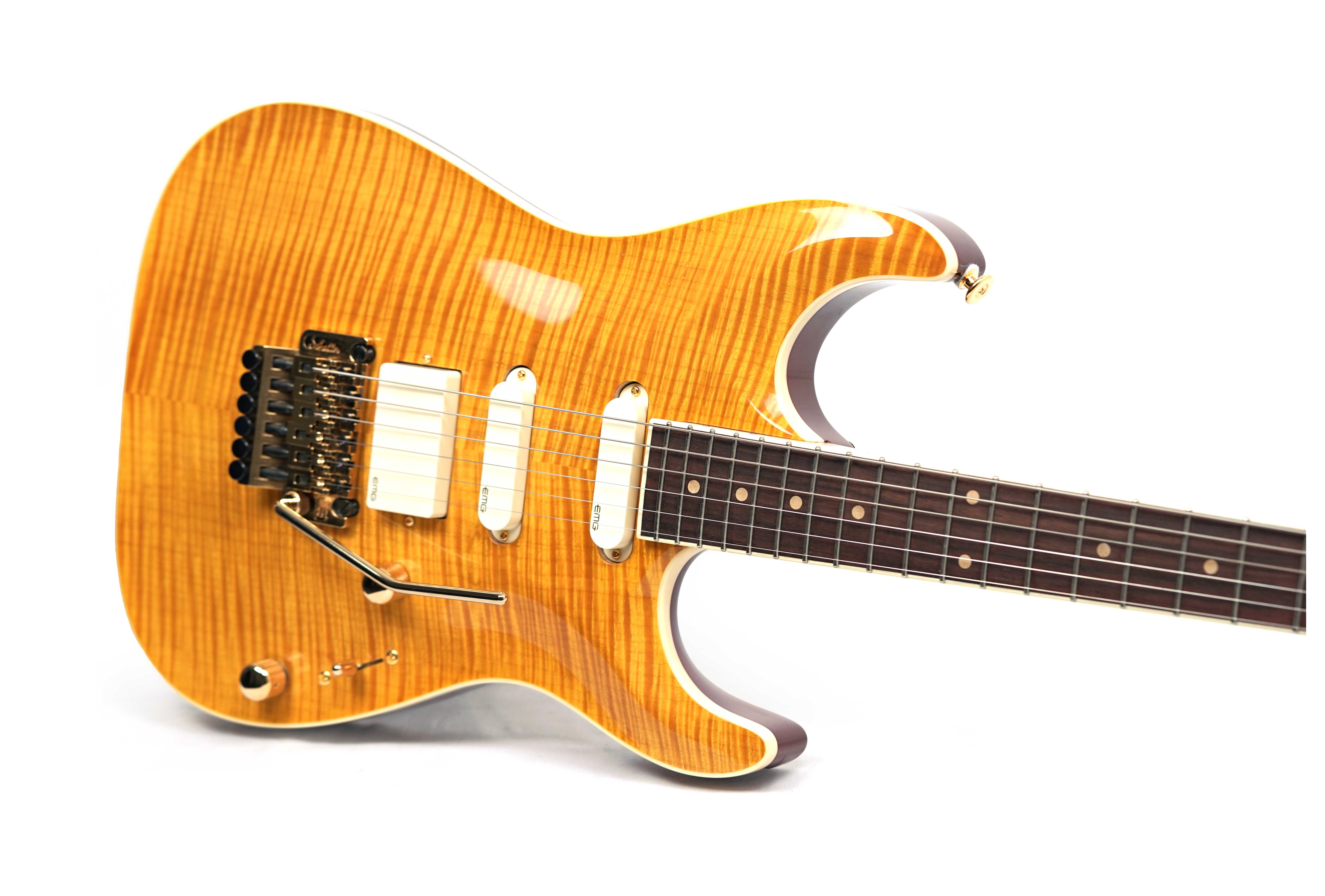 Pensa Guitars Soho Custom Classic Flame Amber Knopfler Spec #1346
