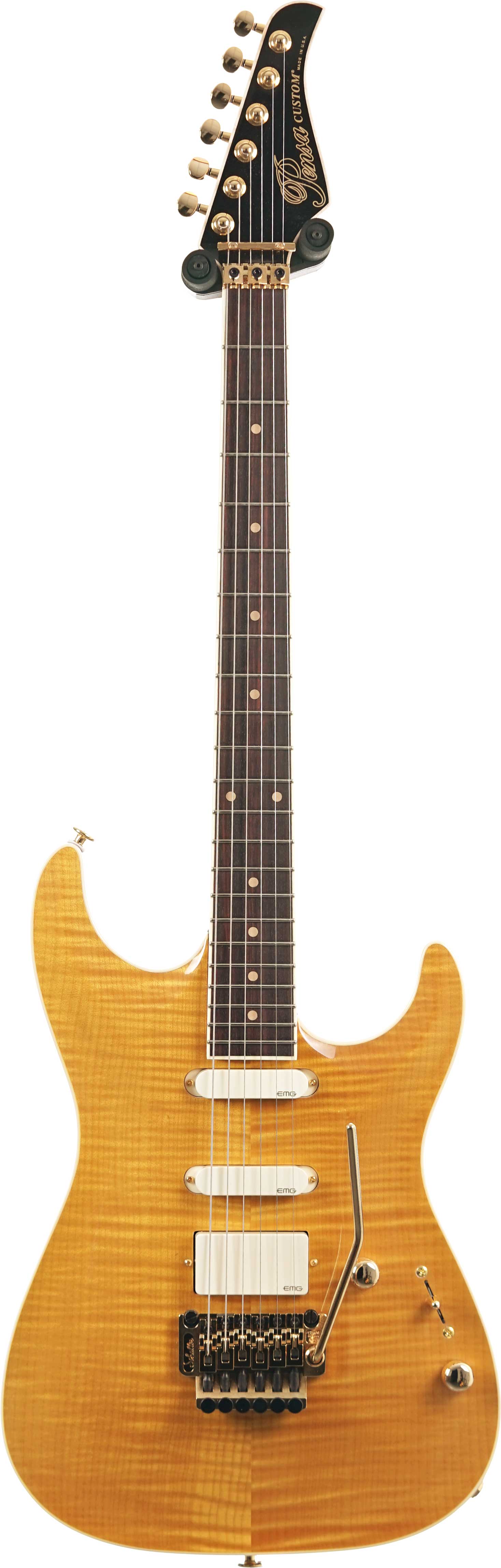 Pensa Guitars Soho Custom Classic Flame Amber Knopfler Spec #1344