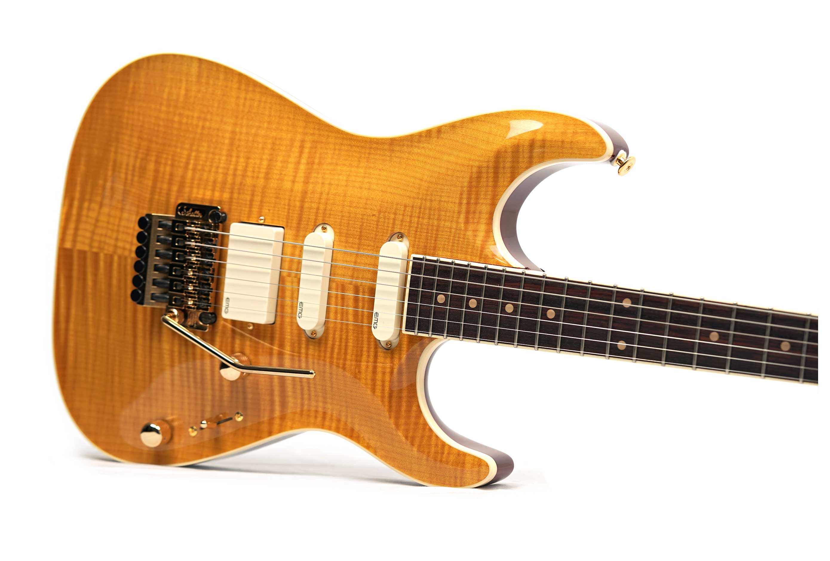 Pensa Guitars Soho Custom Classic Flame Amber Knopfler Spec #1344