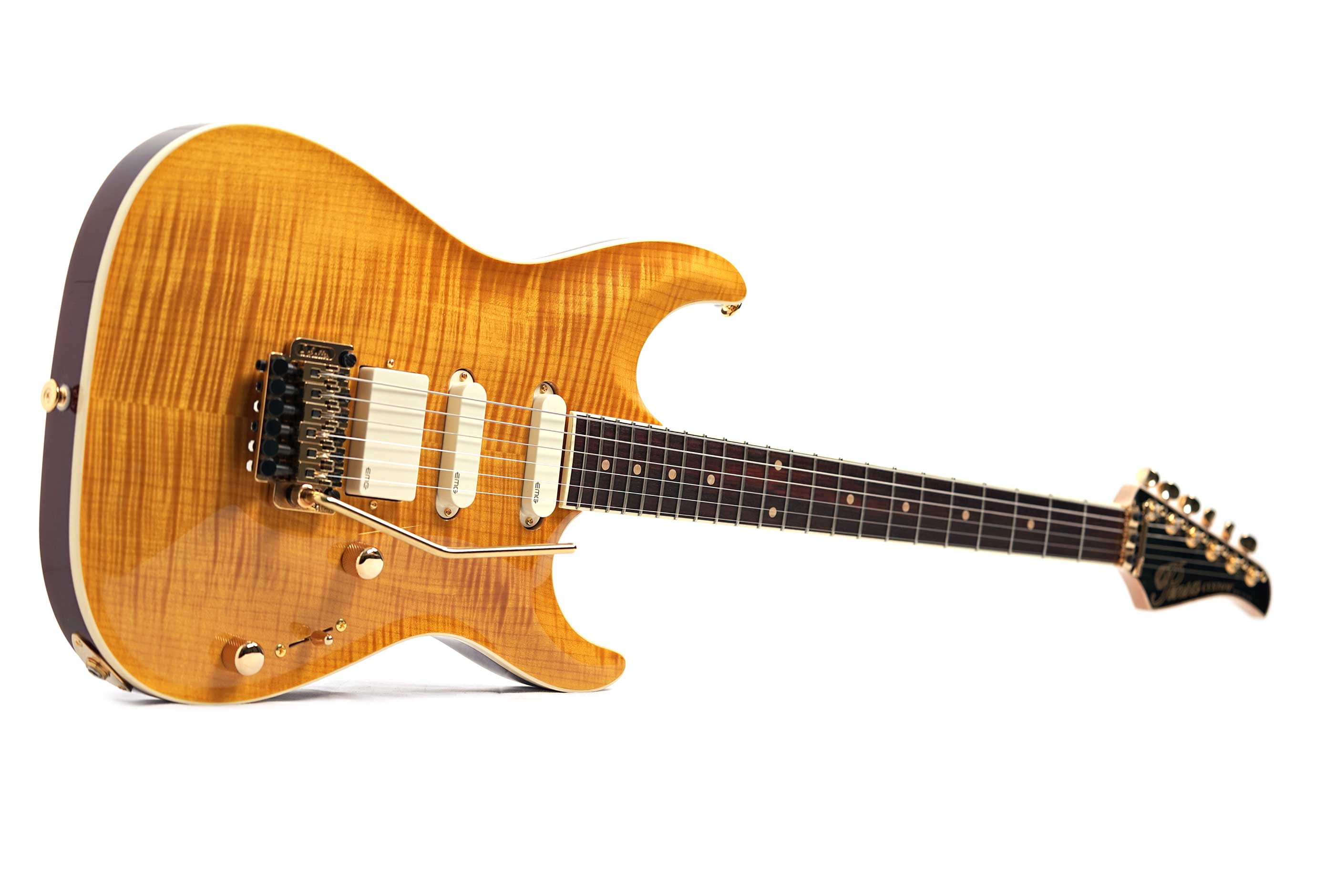 Pensa Guitars Soho Custom Classic Flame Amber Knopfler Spec #1343