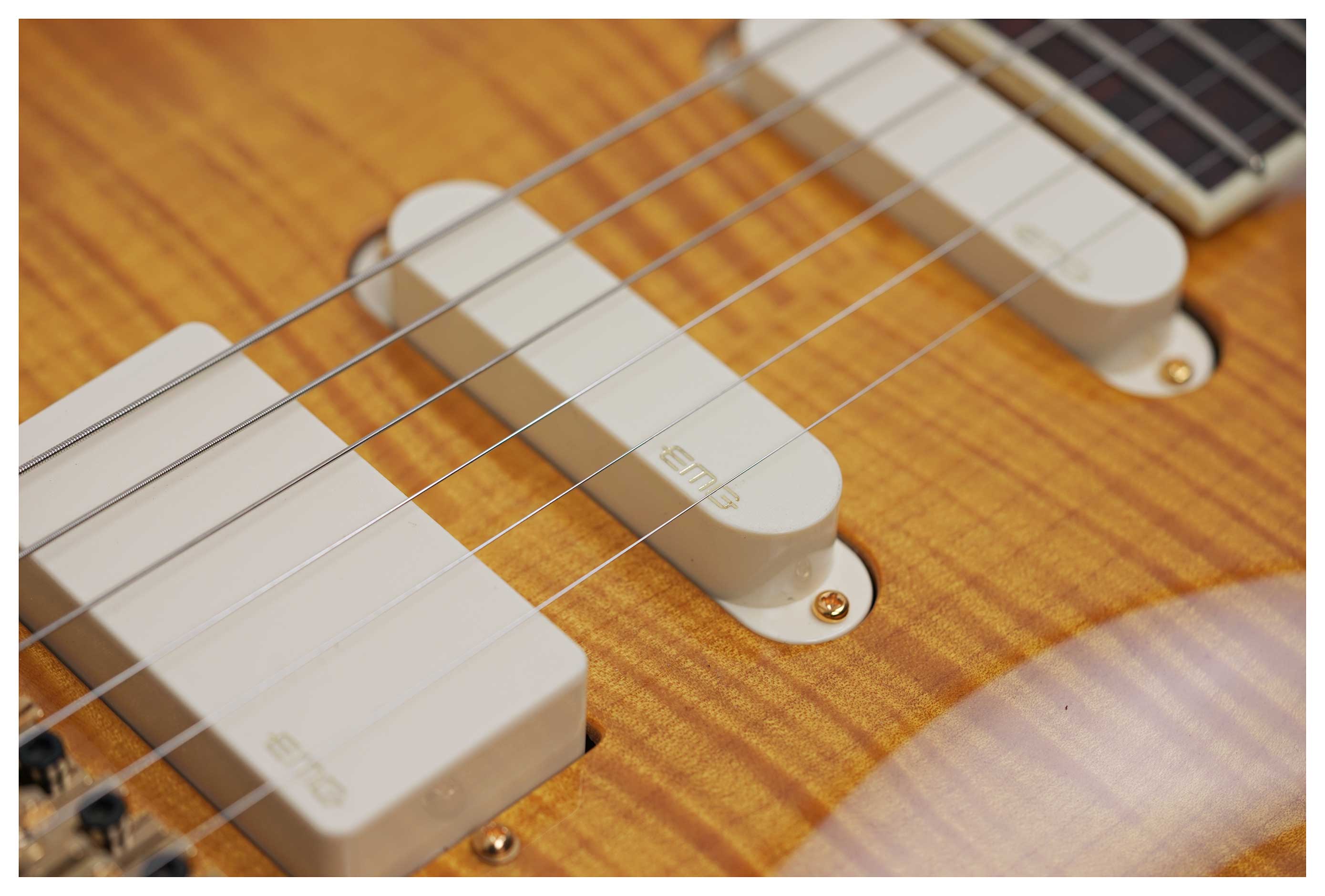 Pensa Guitars Soho Custom Classic Flame Amber Knopfler Spec #1343