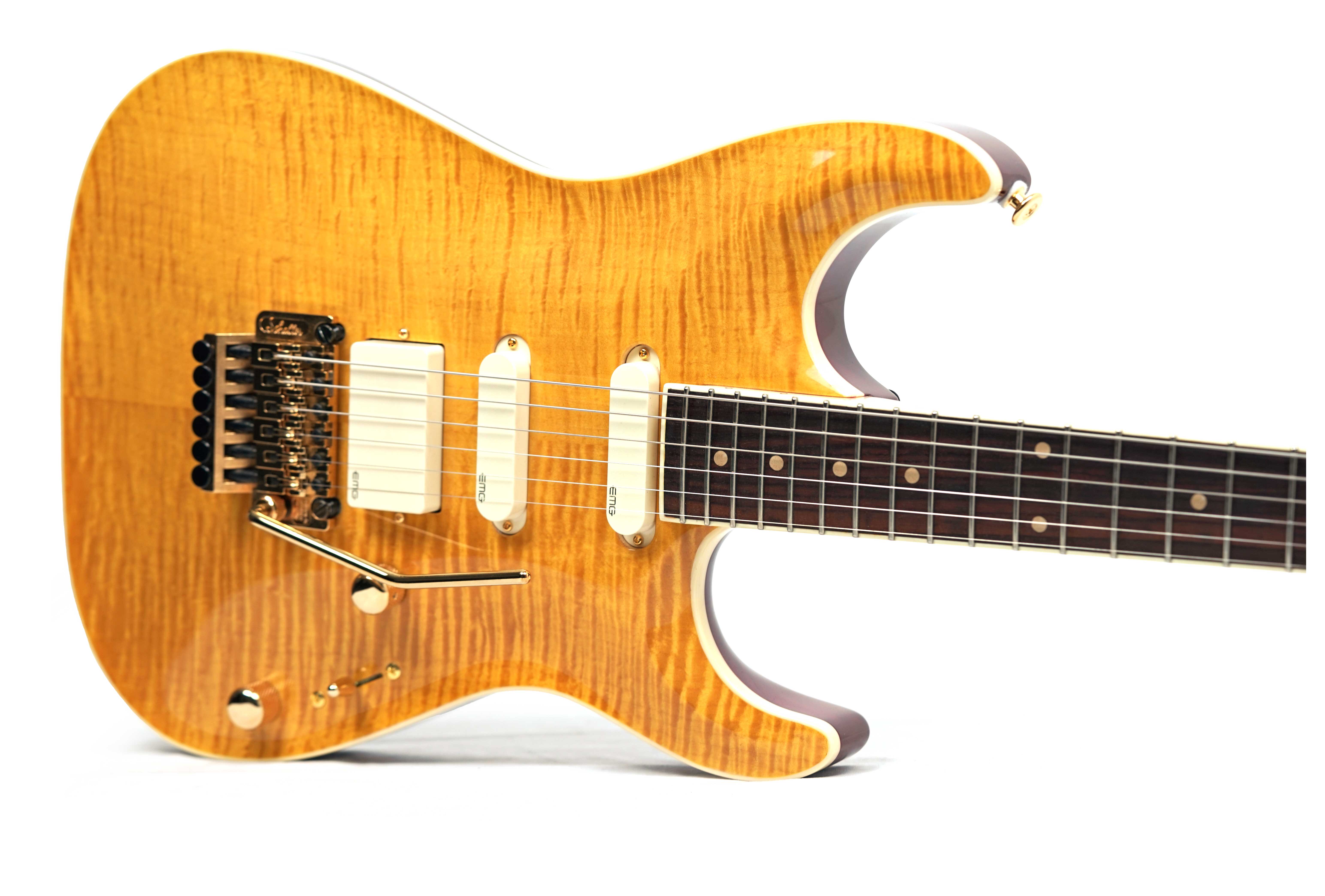 Pensa Guitars Soho Custom Classic Flame Amber Knopfler Spec #1345