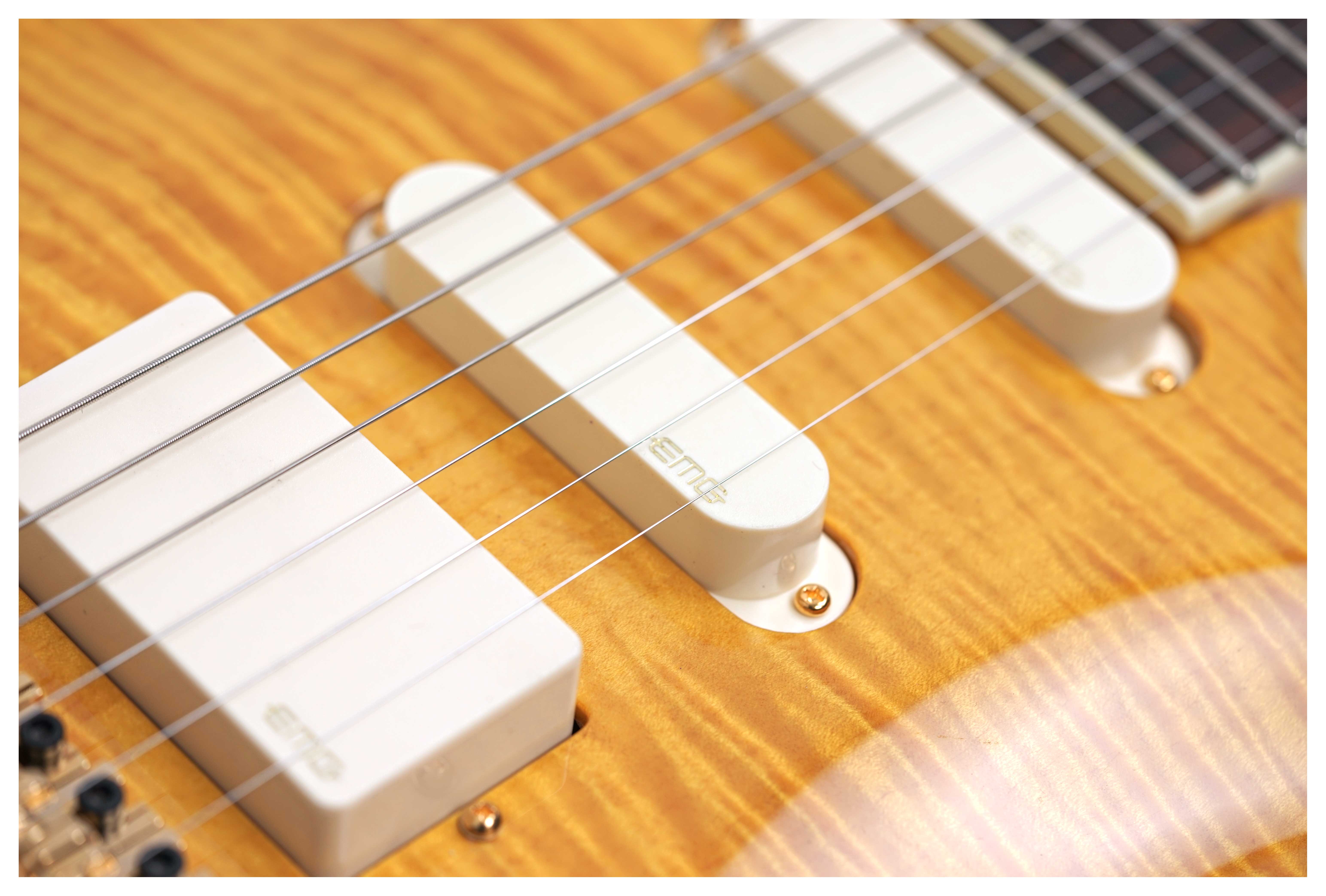 Pensa Guitars Soho Custom Classic Flame Amber Knopfler Spec #1345