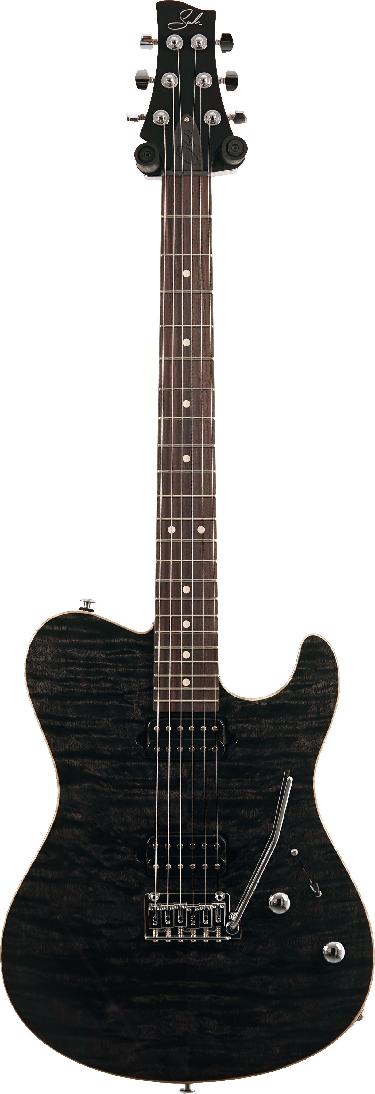 Suhr Oso Short Scale Alder Figured Maple Trans Black Rosewood Fingerboard #94013
