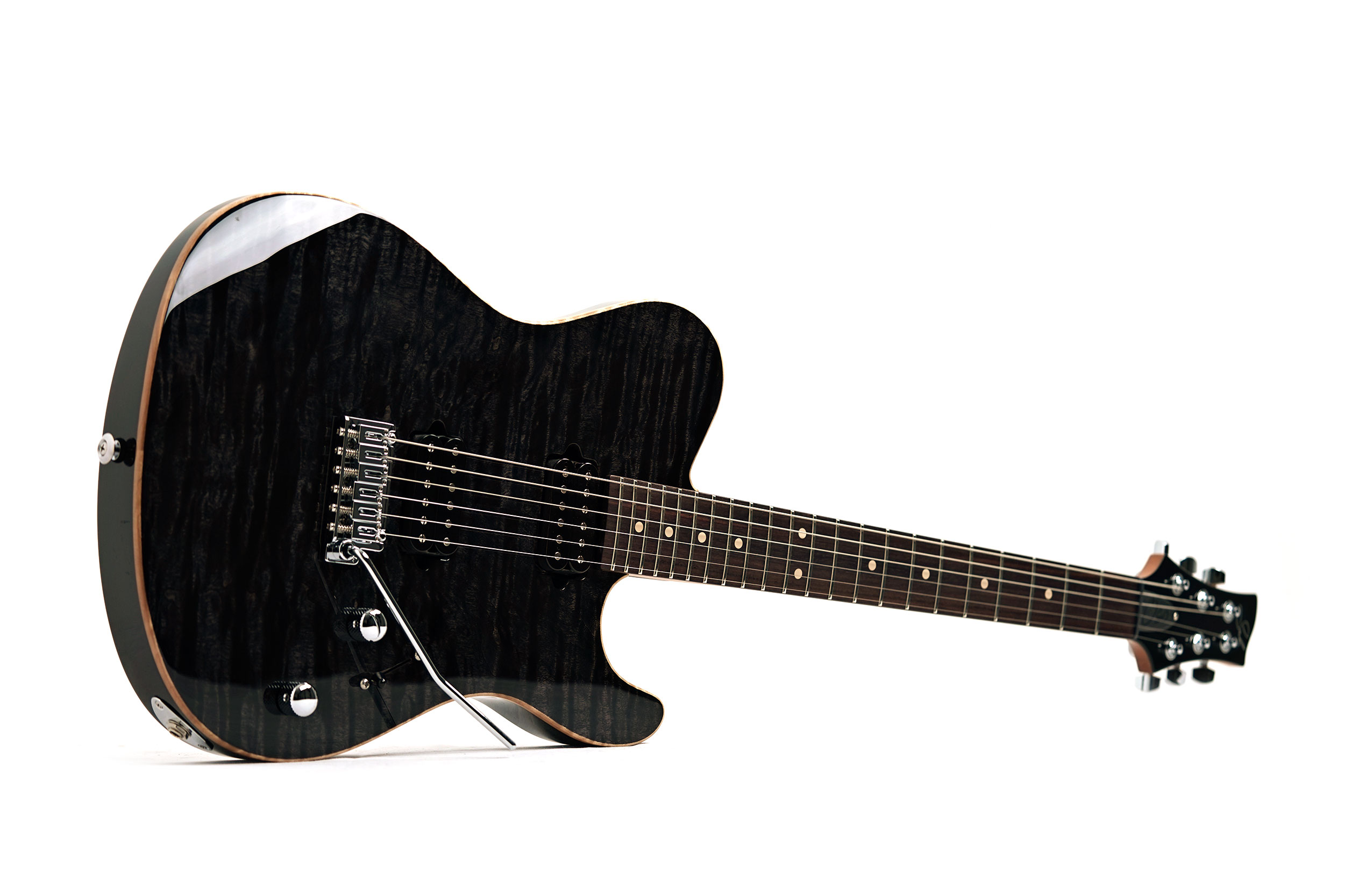 Suhr Oso Short Scale Alder Figured Maple Trans Black Rosewood Fingerboard #94013