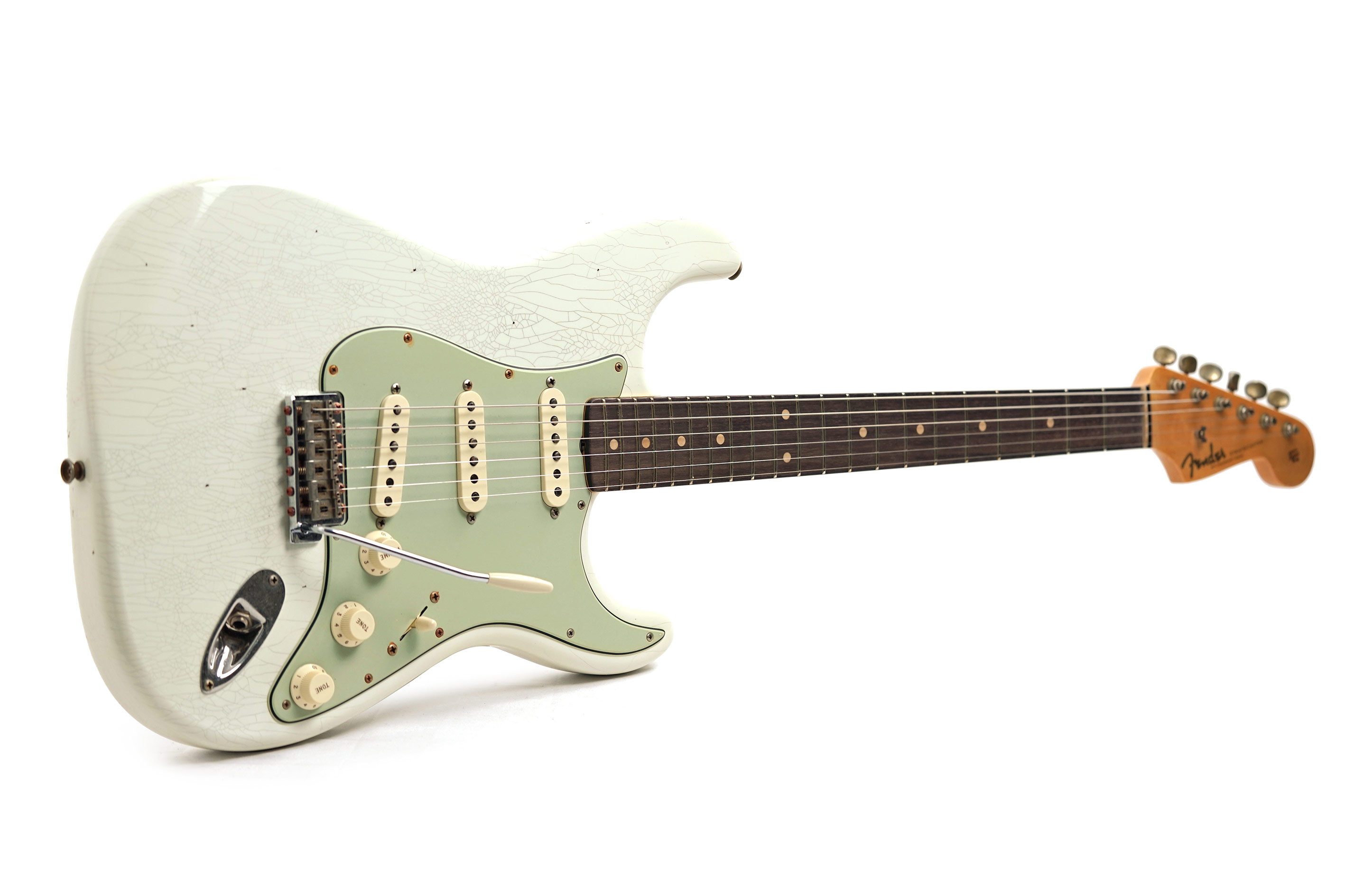 Fender Custom Shop 1960 Stratocaster Journeyman Relic Aged Olympic White Rosewood Fingerboard #CZ590958