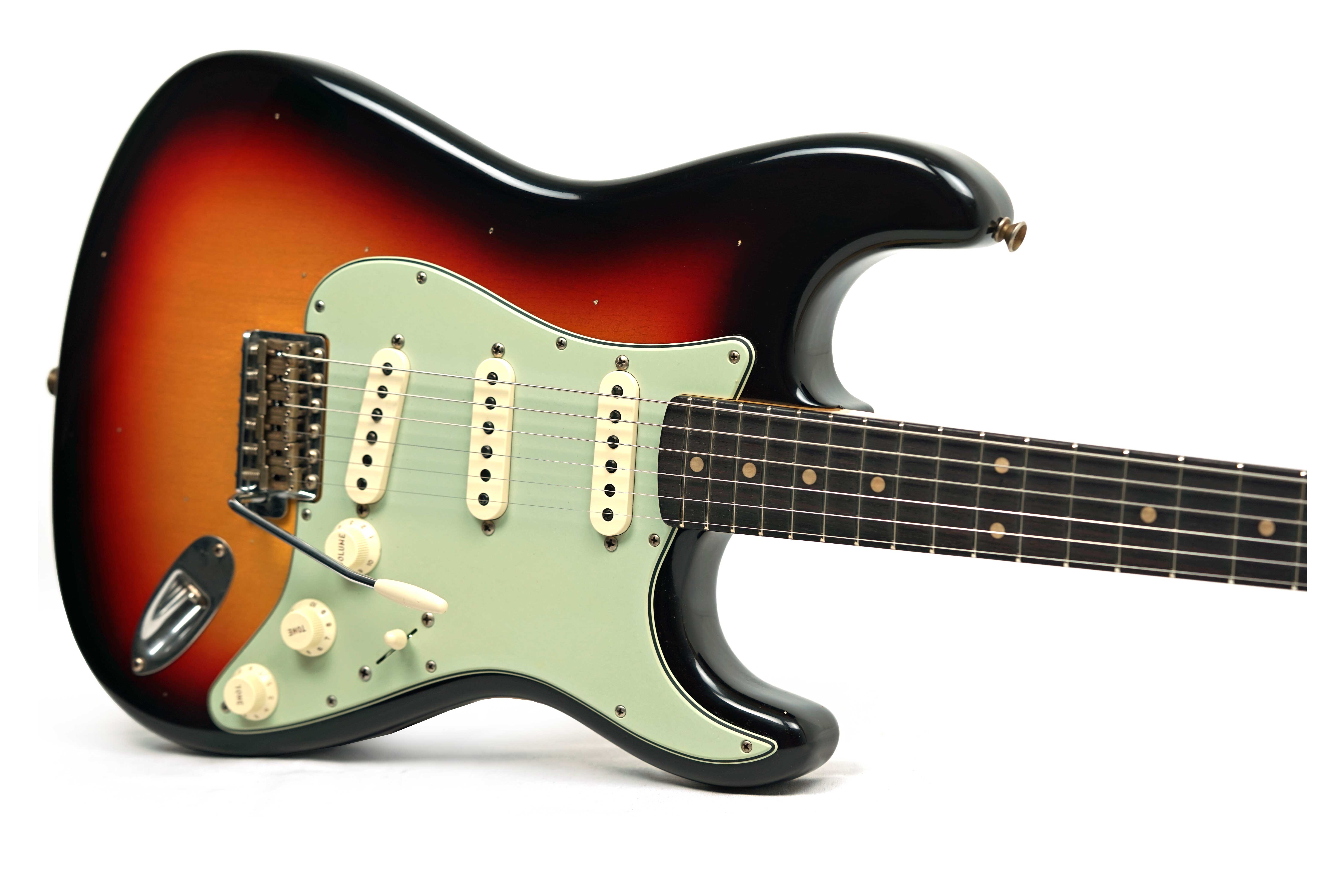 Fender Custom Shop 1960 Stratocaster Journeyman Relic Bleached 3 Tone Sunburst Rosewood Fingerboard #CZ582816