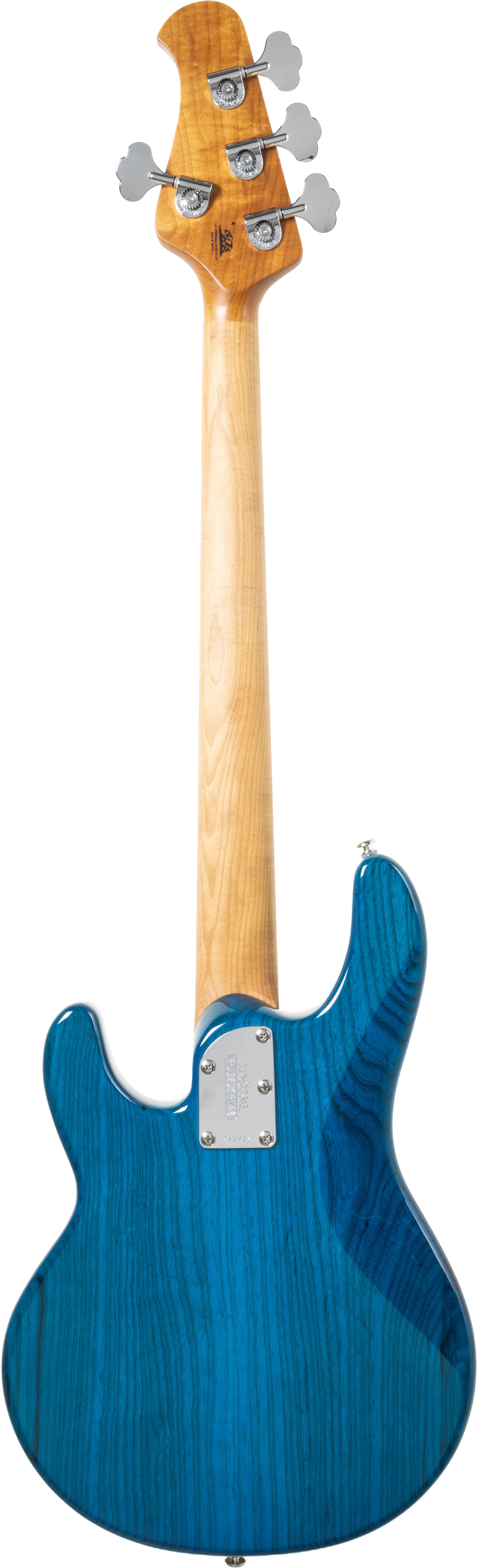 Music Man Short Scale Stingray Translucent Blue Maple Fingerboard