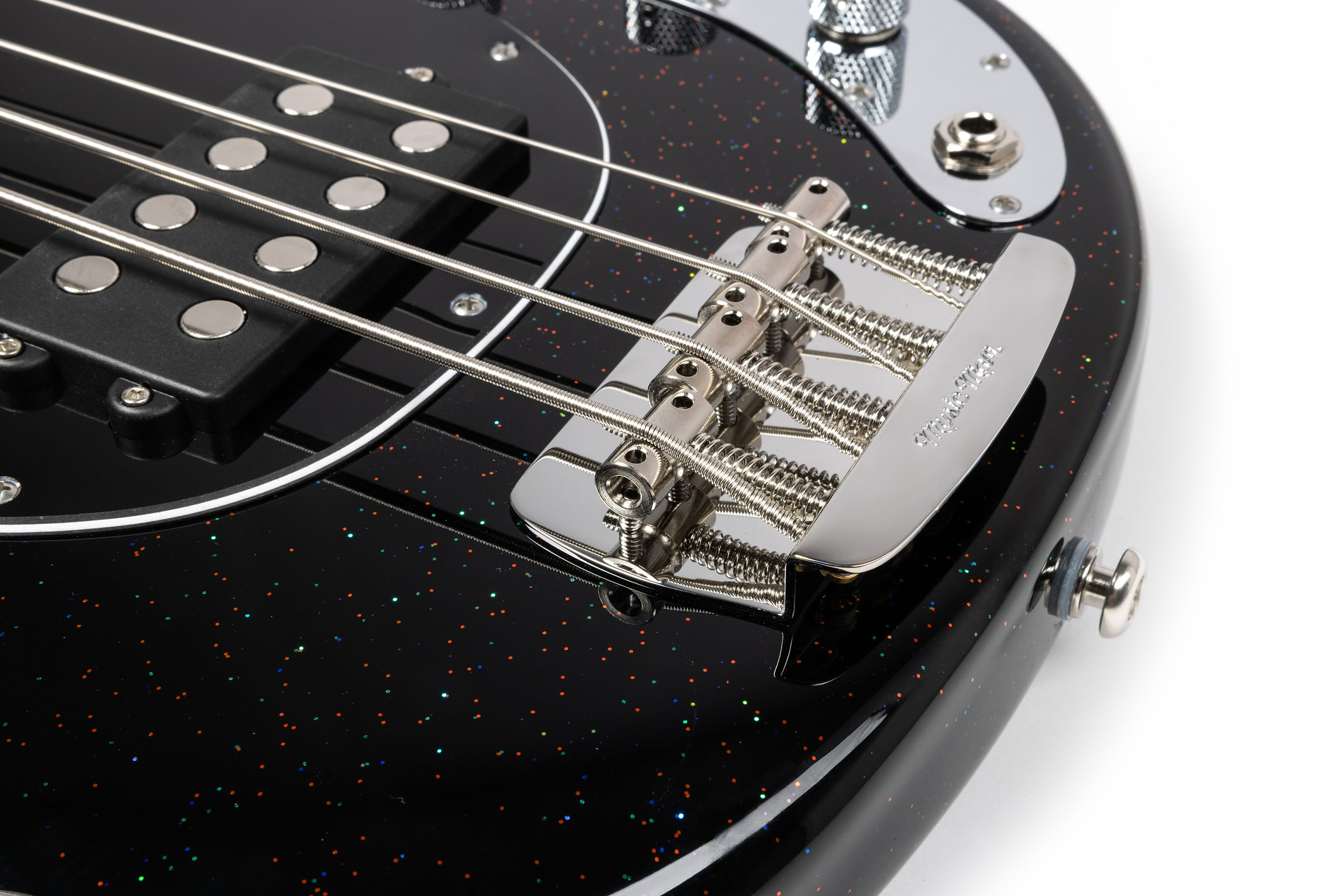 Music Man Short Scale Stingray Midnight Confetti Maple Fingerboard