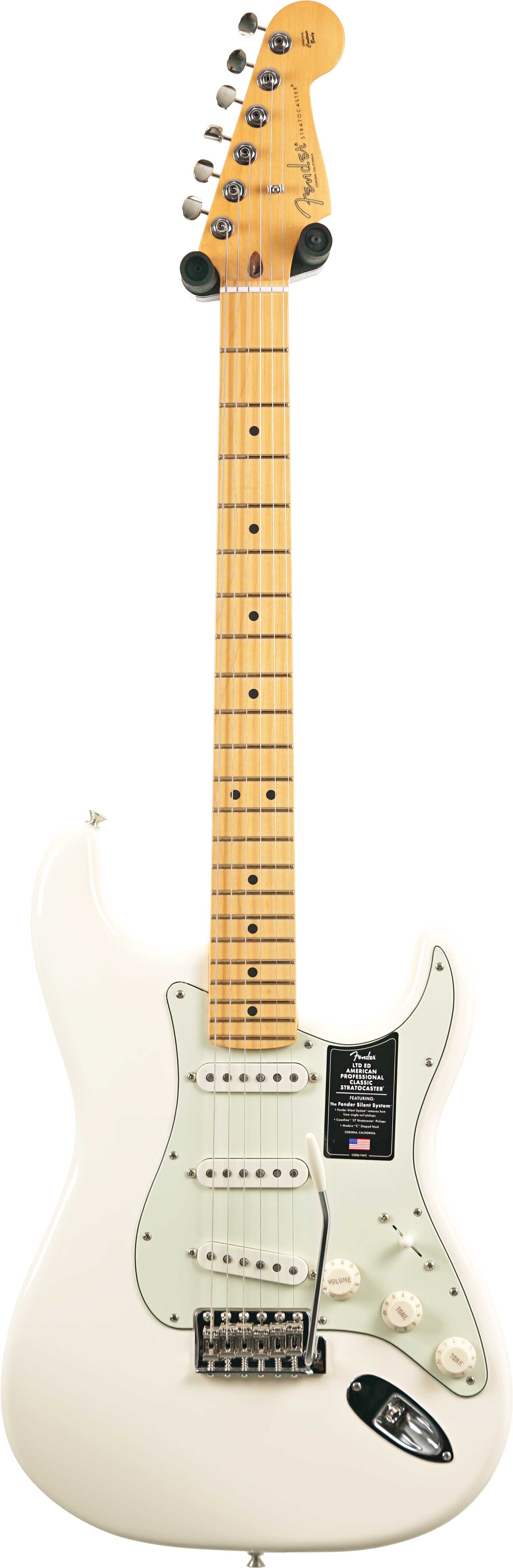 Fender Limited Edition Professional Classic Silent Stratocaster Olympic White Maple Fingerboard #US26055756