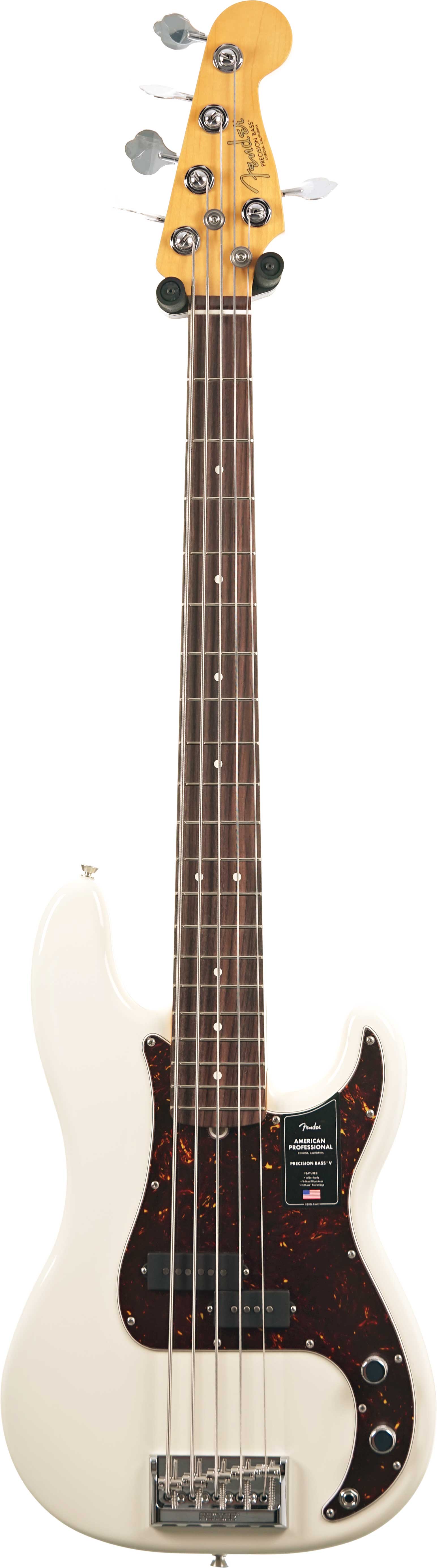 Fender American Professional Precision Bass V Rosewood Fingerboard Olympic White (2026) #US26030268