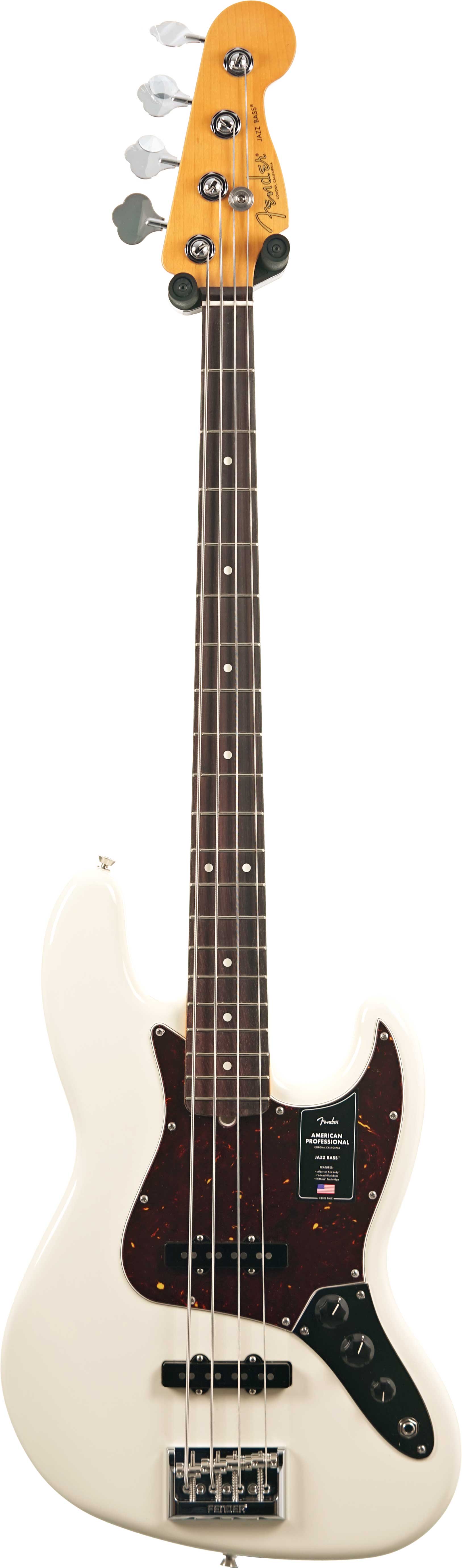 Fender American Professional Jazz Bass Olympic White Rosewood Fingerboard (2026) #US26051503