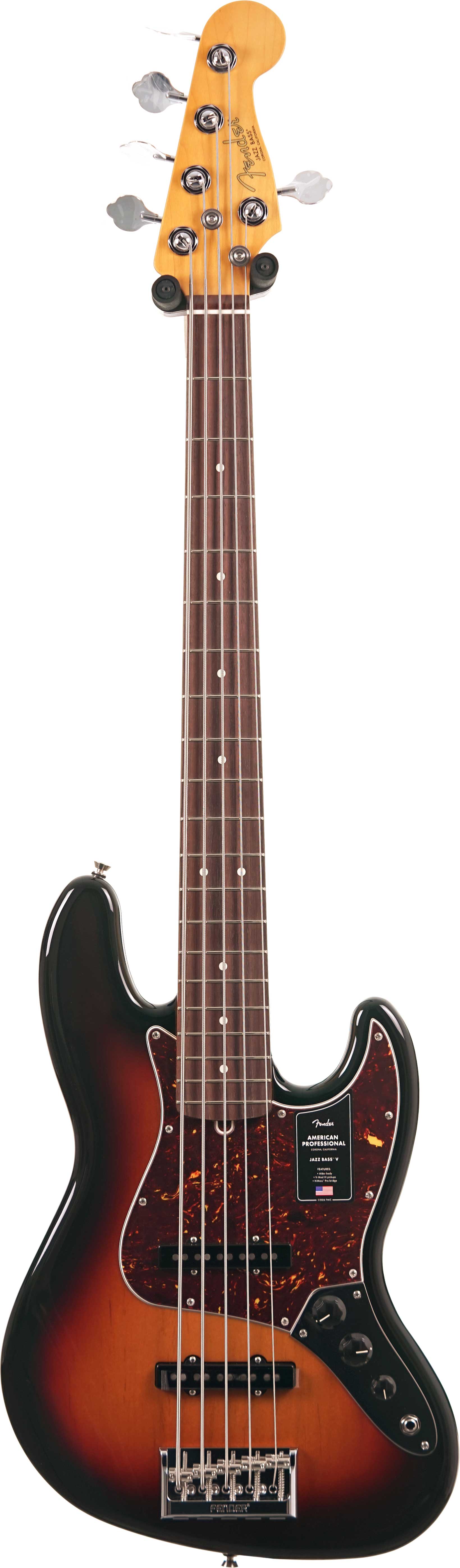 Fender American Professional Jazz Bass V 3 Colour Sunburst Rosewood Fingerboard (2026) #US26030867