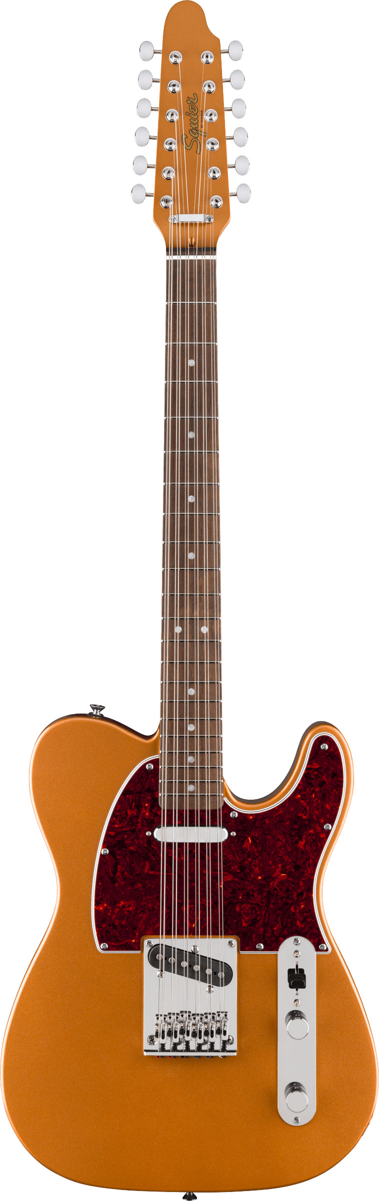 Squier Paranormal Troy Van Leeuwen Telecaster XII Tortoiseshell Pickguard Copper Indian Laurel