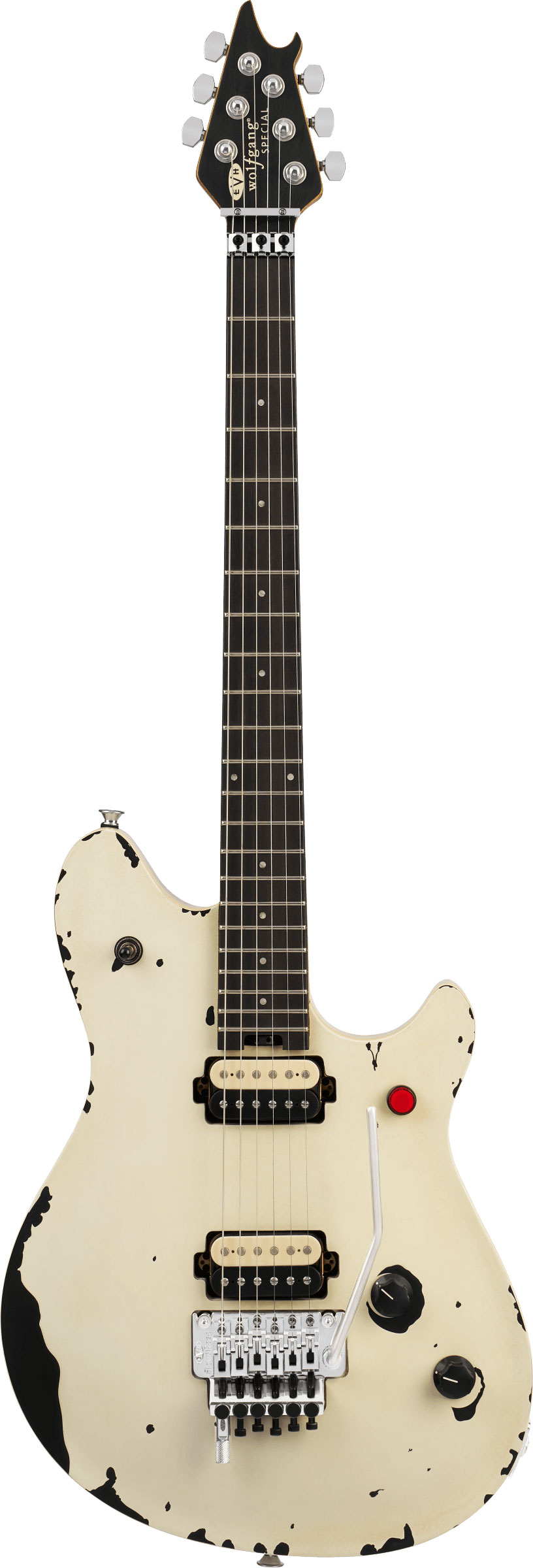 EVH Limited Edition Wolfgang Special Striped Series Distressed Ivory Ebony Fingerboard