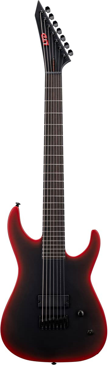 ESP LTD M-7 Baritone Black Metal II Black Redburst Satin