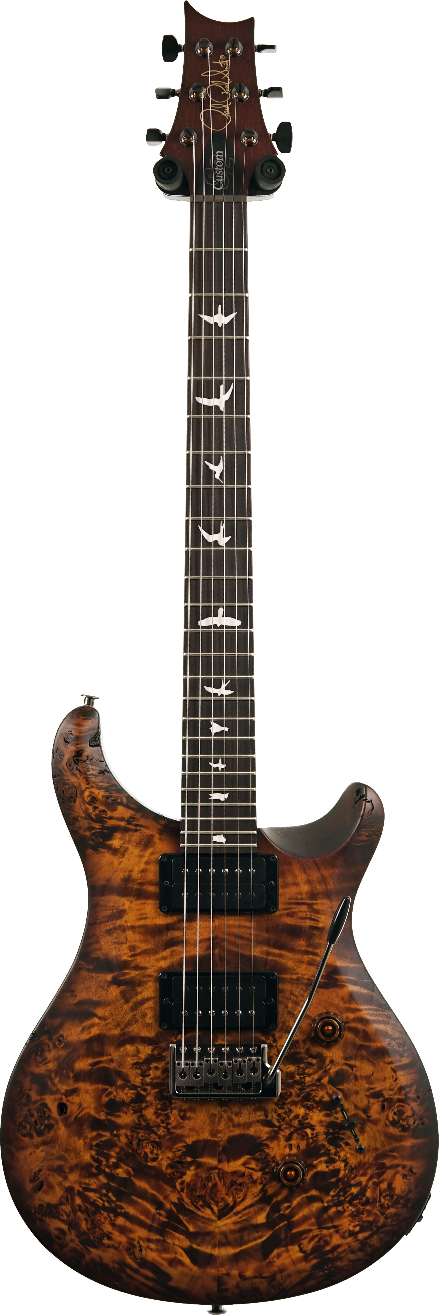 PRS S2 Custom 24 Limited Edition Poplar Burl Black Gold Burst #S2089226
