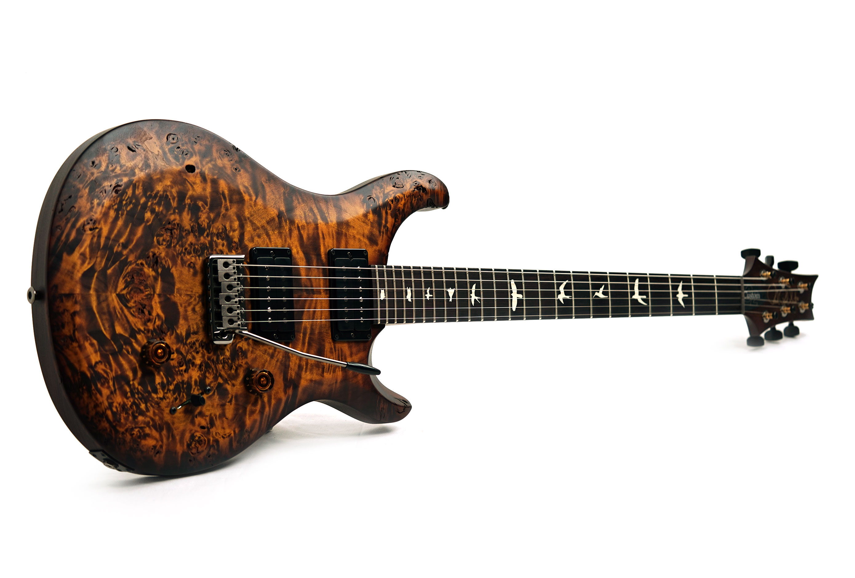 PRS S2 Custom 24 Limited Edition Poplar Burl Black Gold Burst #S2089226