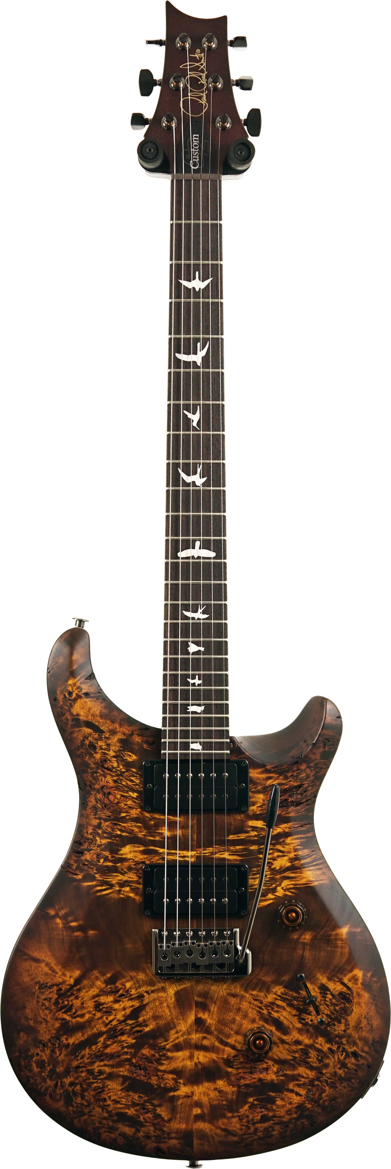 PRS S2 Custom 24 Limited Edition Poplar Burl Black Gold Burst #S2089060