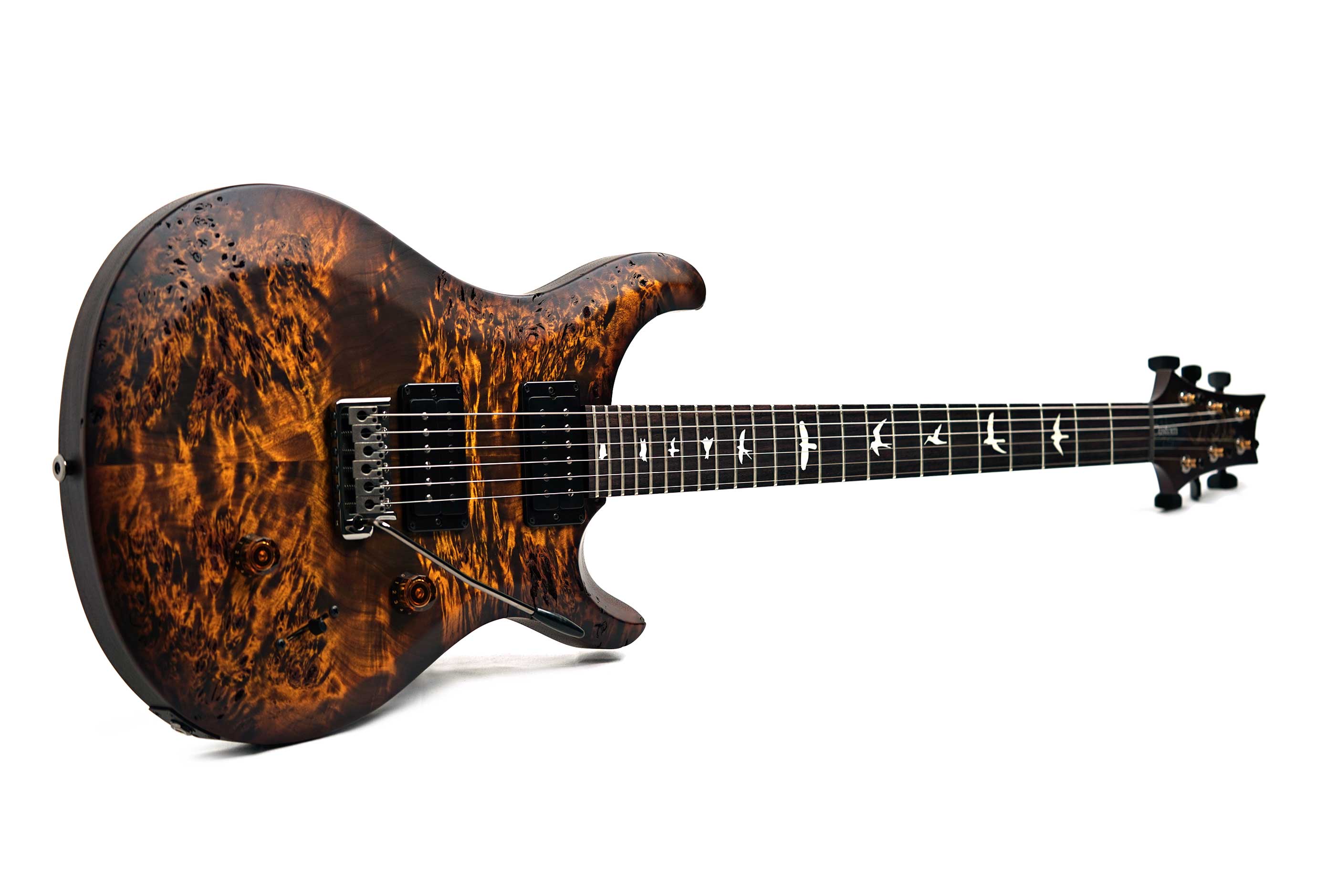 PRS S2 Custom 24 Limited Edition Poplar Burl Black Gold Burst #S2089060