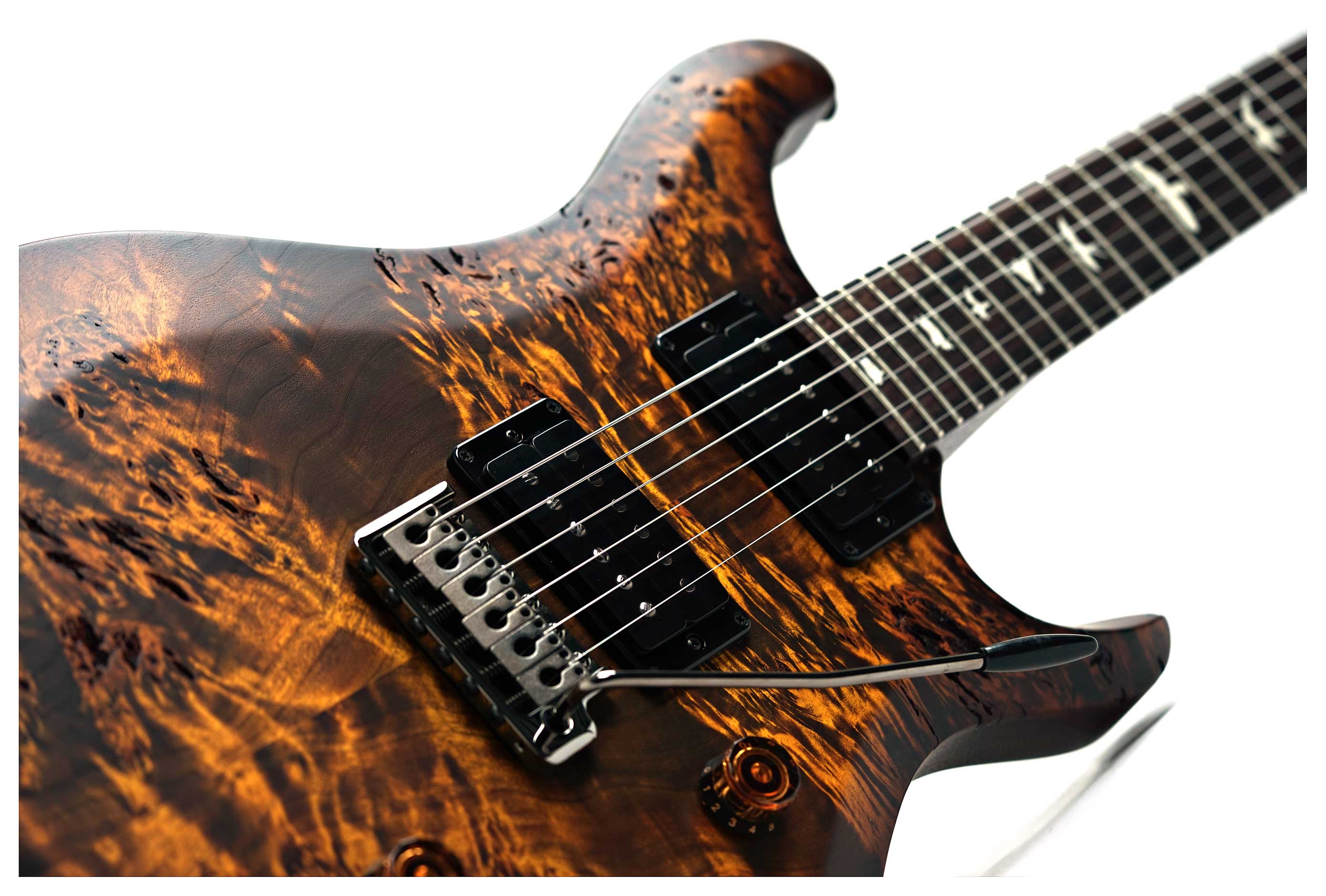 PRS S2 Custom 24 Limited Edition Poplar Burl Black Gold Burst #S2089060