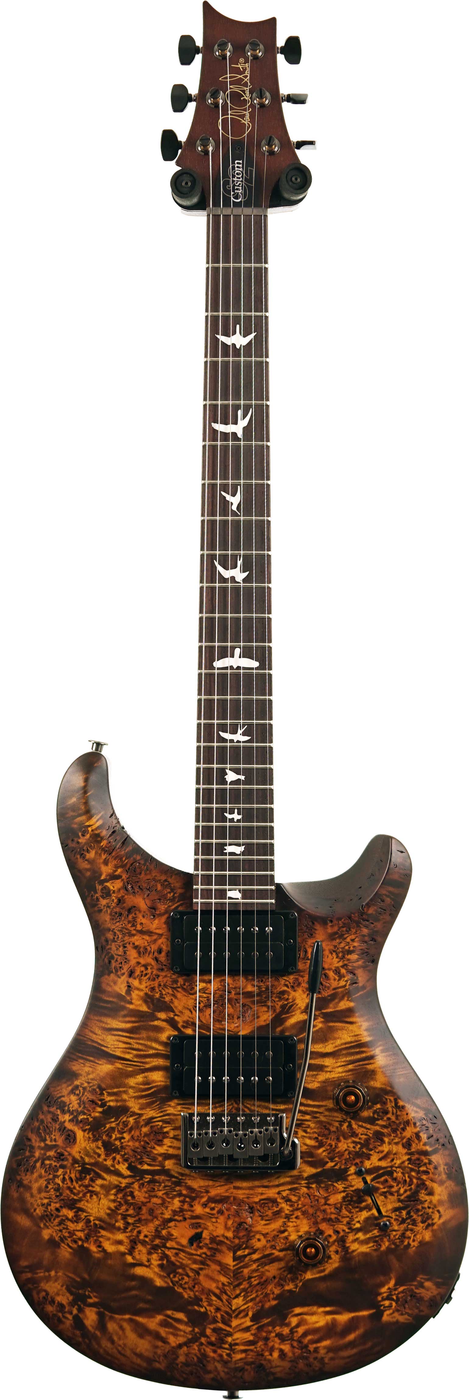 PRS S2 Custom 24 Limited Edition Poplar Burl Black Gold Burst #S2089334