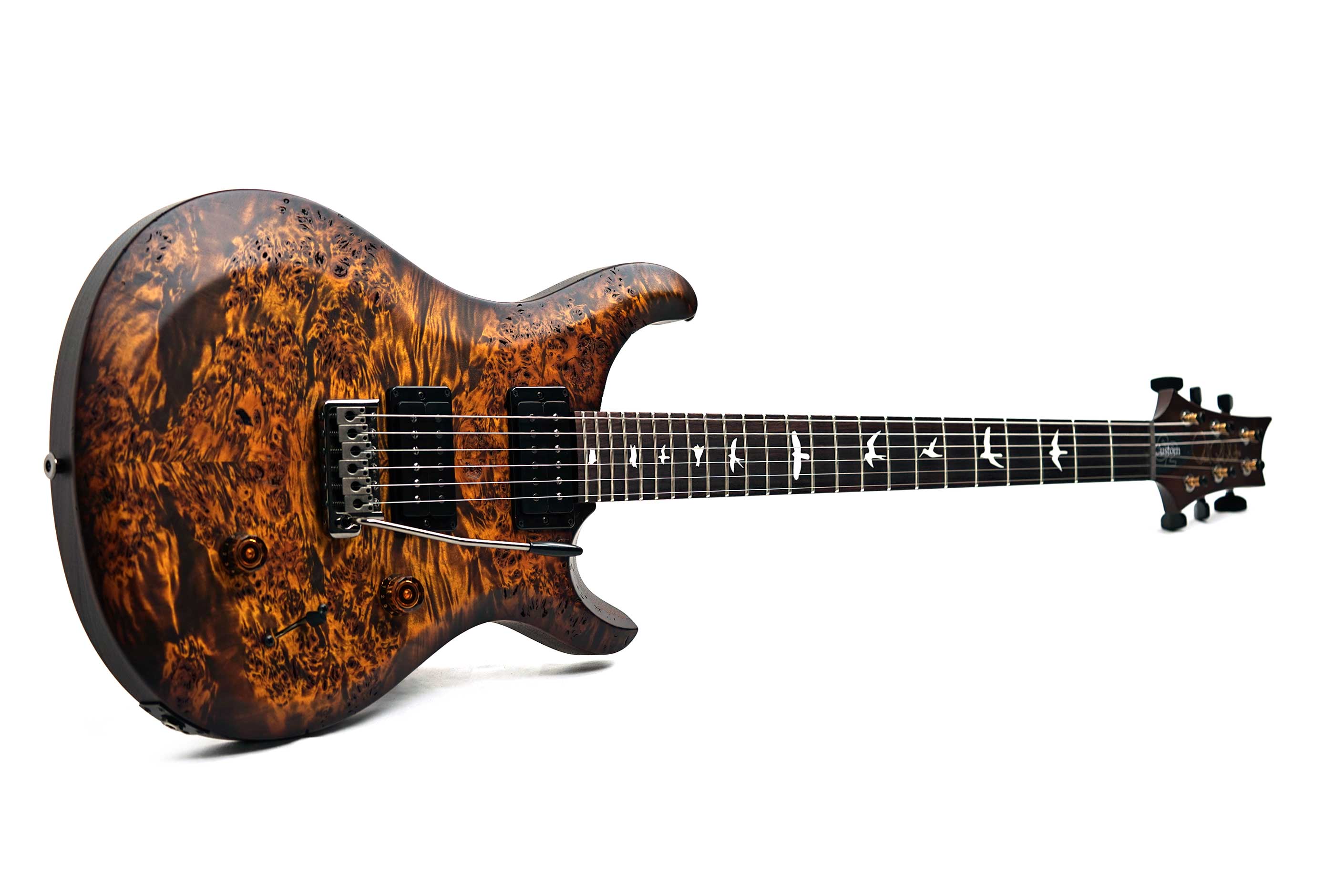 PRS S2 Custom 24 Limited Edition Poplar Burl Black Gold Burst #S2089334