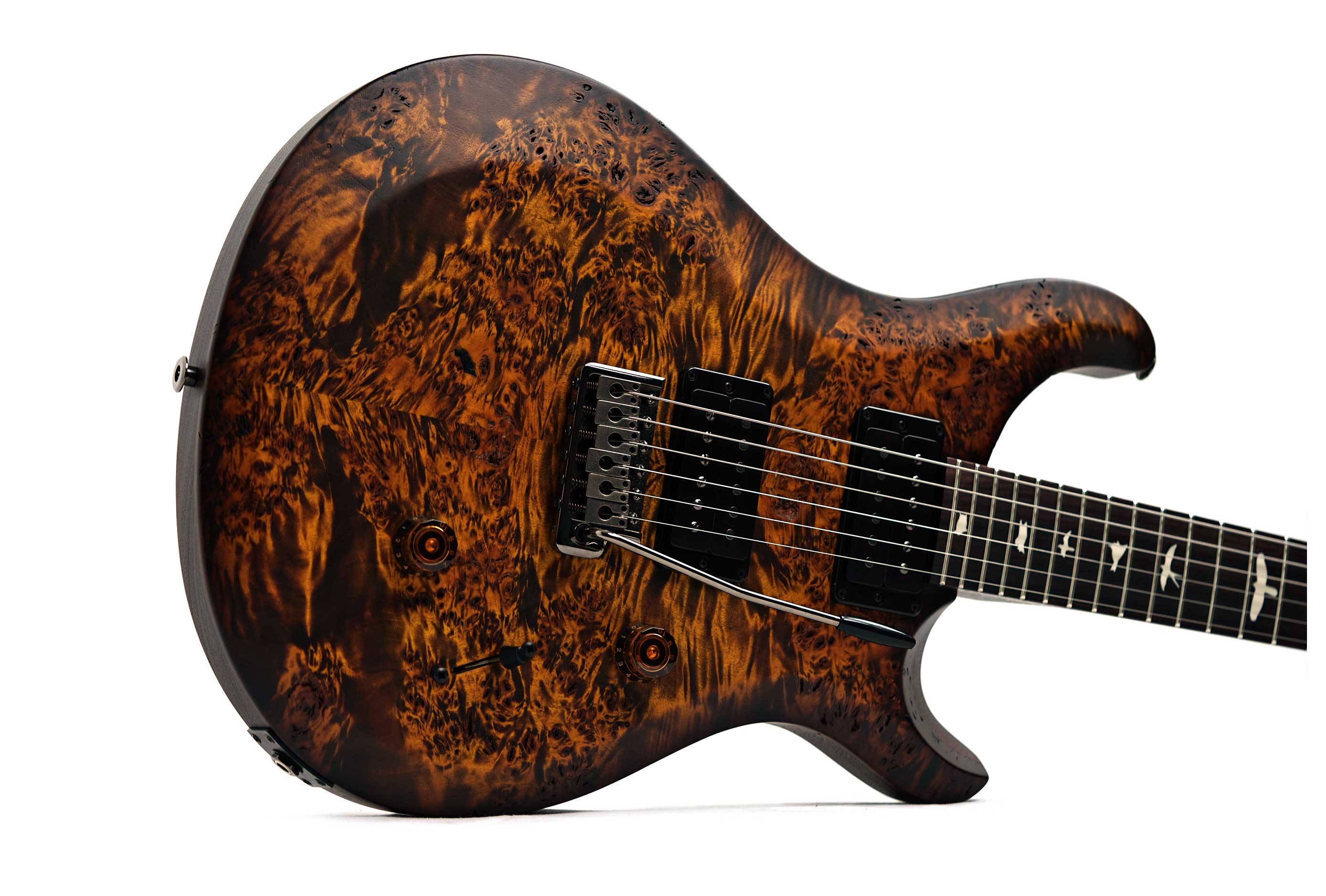 PRS S2 Custom 24 Limited Edition Poplar Burl Black Gold Burst #S2089334