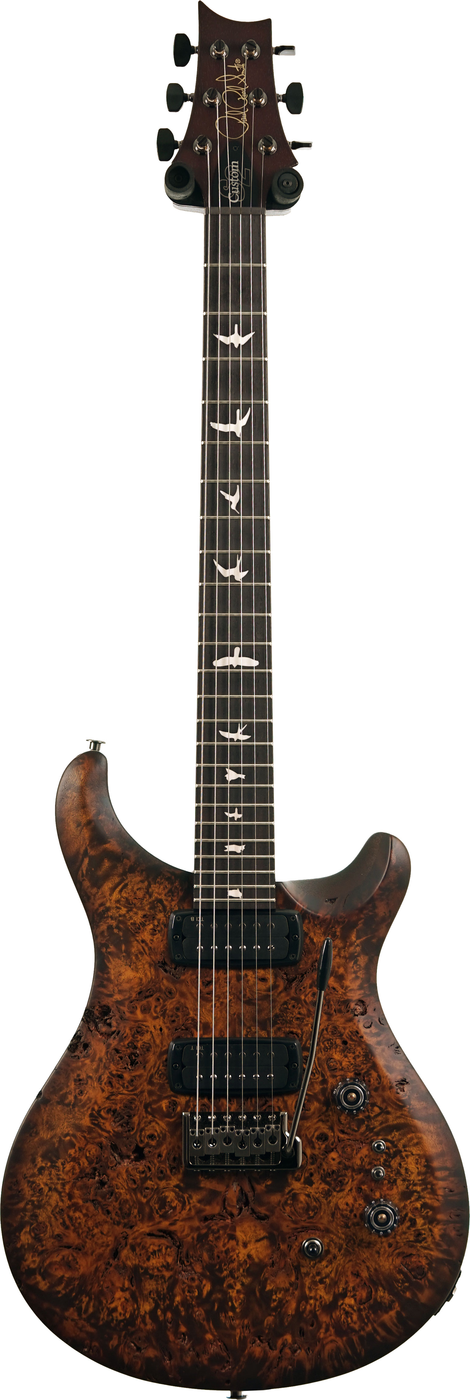PRS Custom 24-08 Poplar Burl Black Gold Burst #S2088897