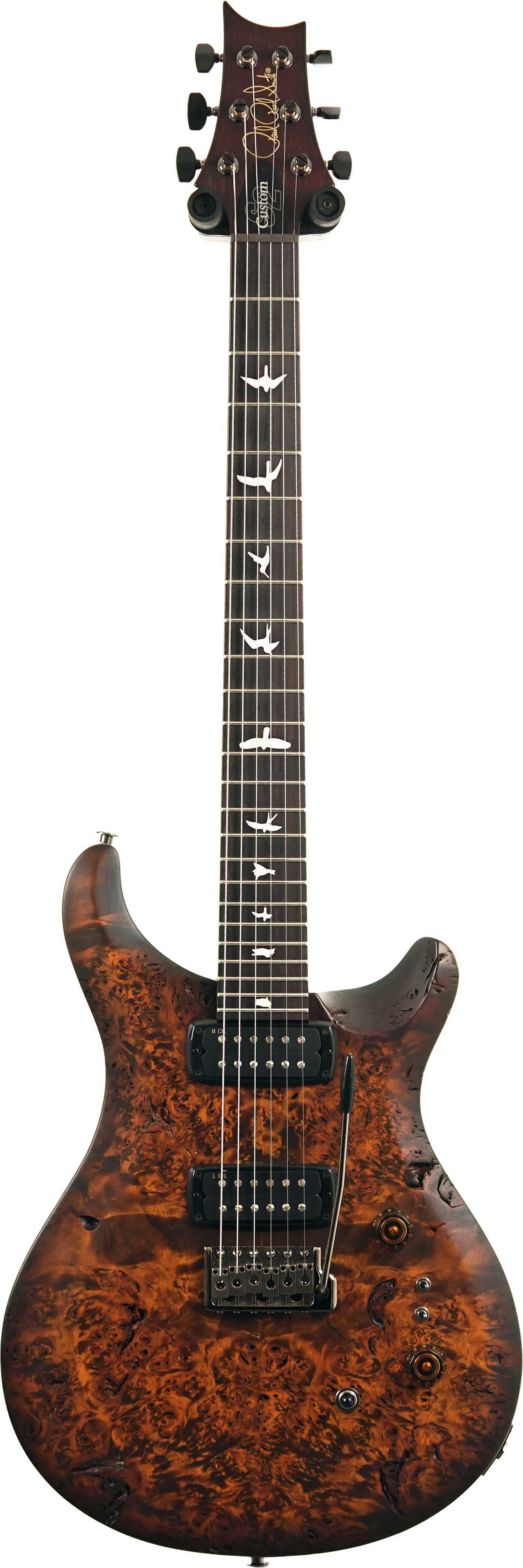 PRS Custom 24-08 Poplar Burl Black Gold Burst #S2088924