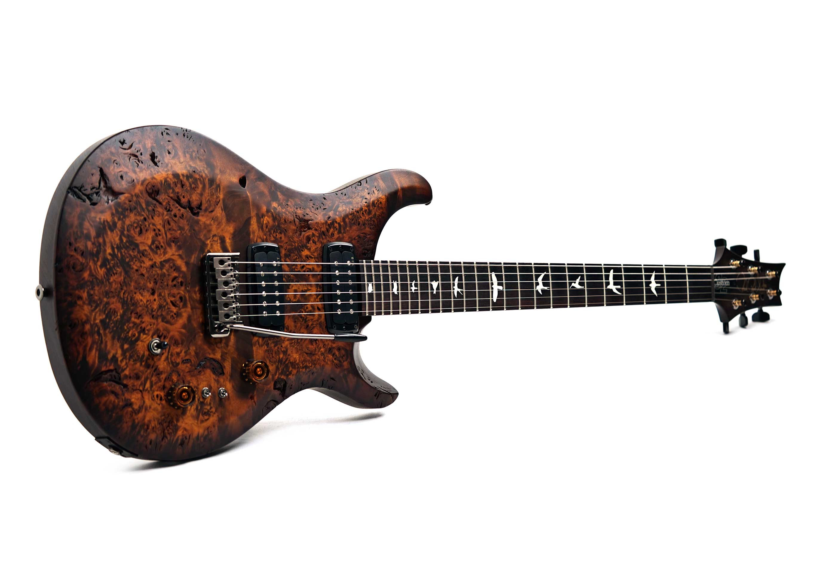PRS Custom 24-08 Poplar Burl Black Gold Burst #S2088924