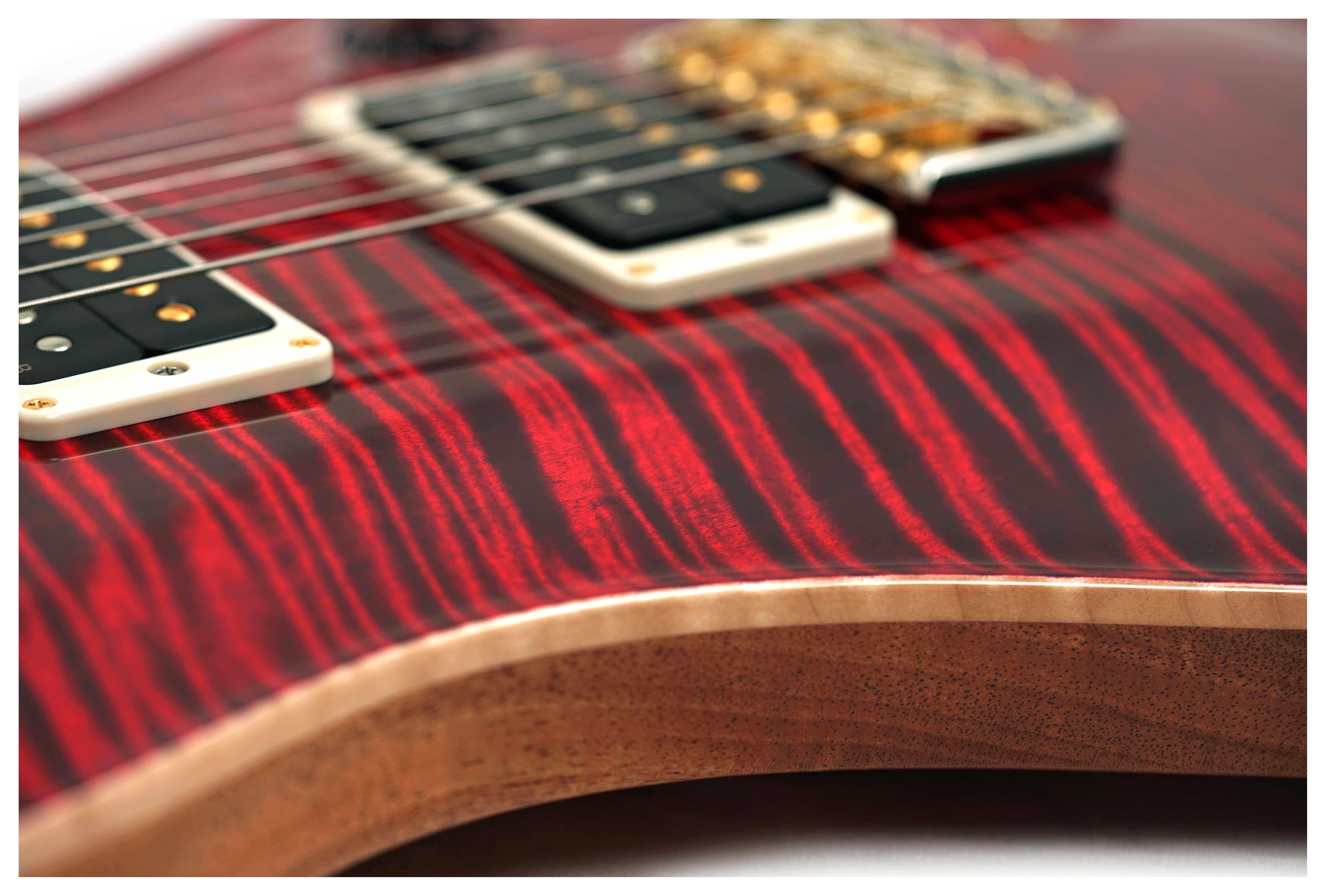 PRS Wood Library Custom 24-08 10 Top Red Tiger #0428123