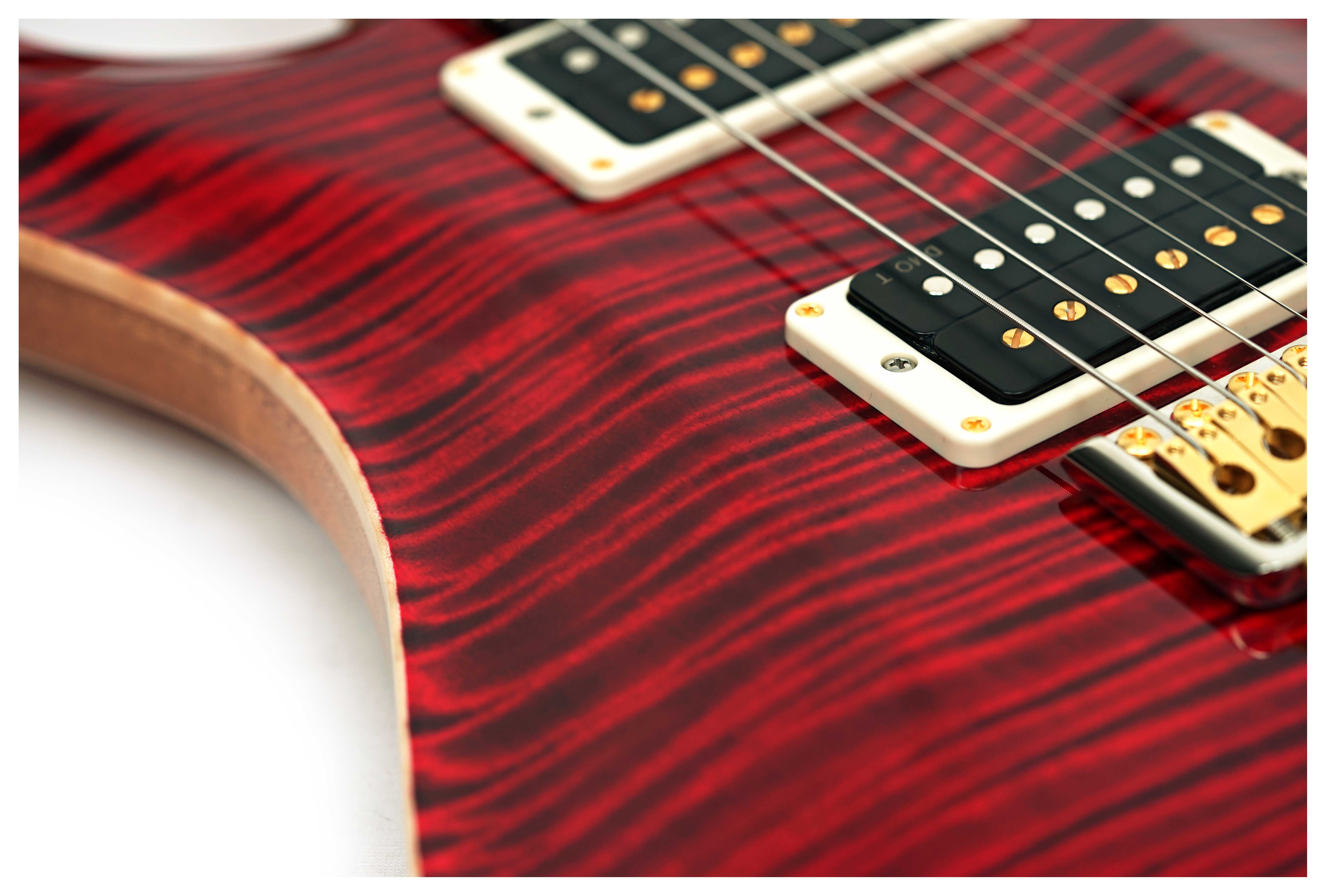 PRS Wood Library Custom 24-08 10 Top Red Tiger #0428123