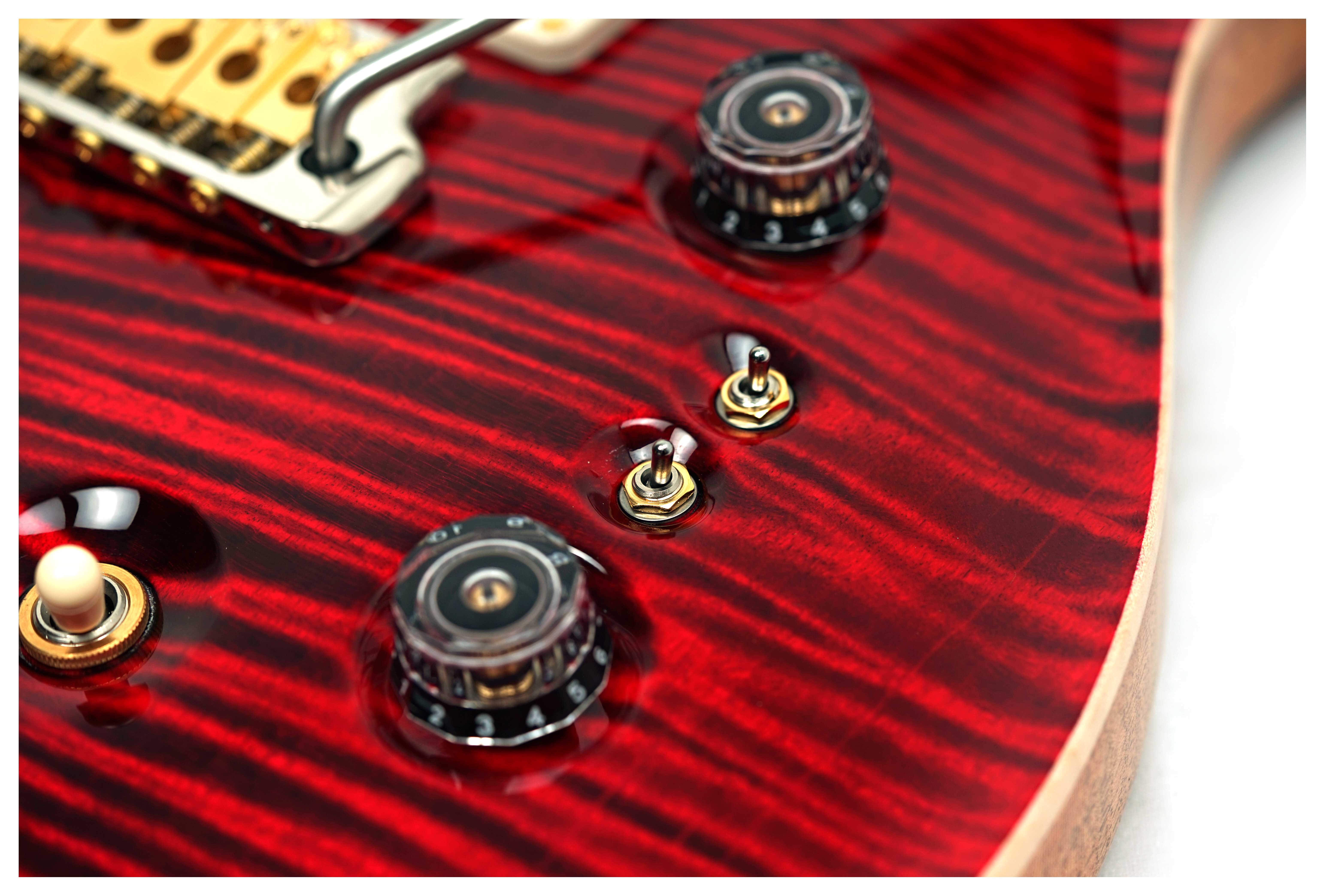 PRS Wood Library Custom 24-08 10 Top Red Tiger #0428123
