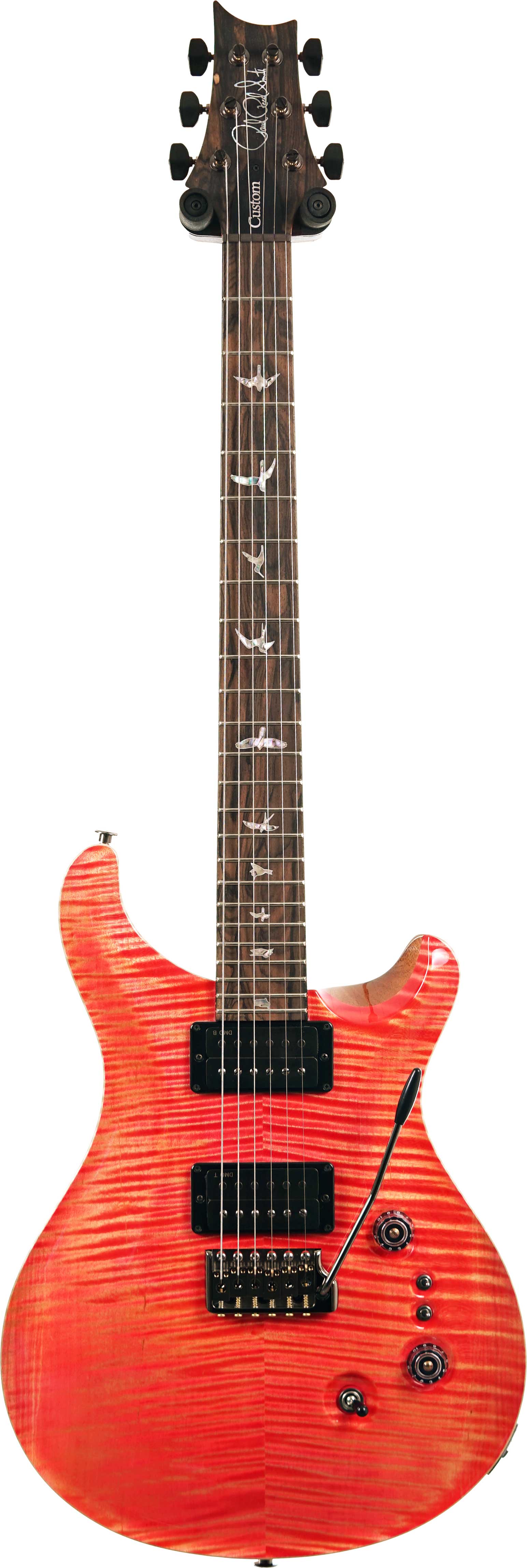 PRS Custom 24-08 10 Top Salmon with Flame Maple Neck and DMO Pickups #0425874