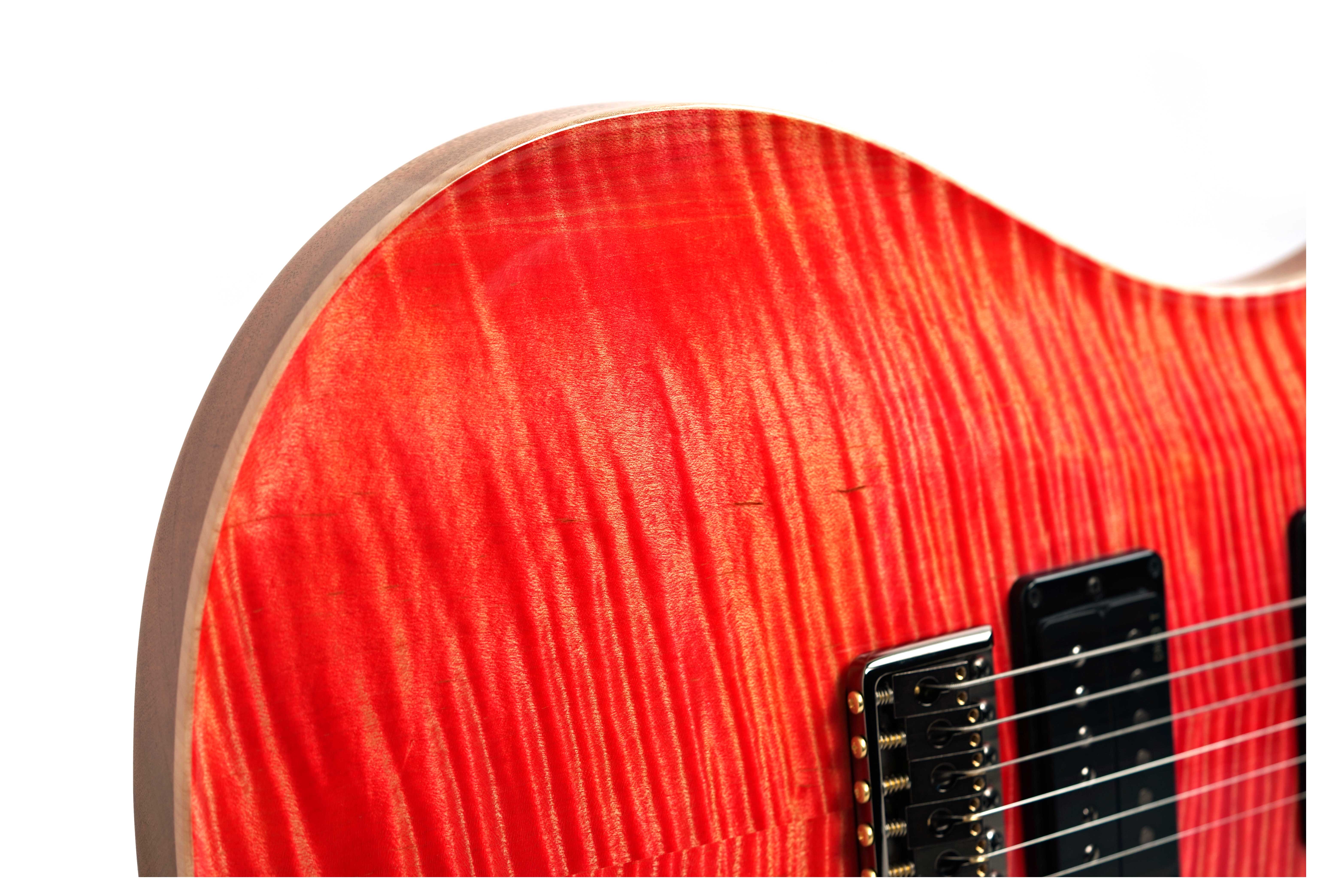 PRS Custom 24-08 10 Top Salmon with Flame Maple Neck and DMO Pickups #0425874