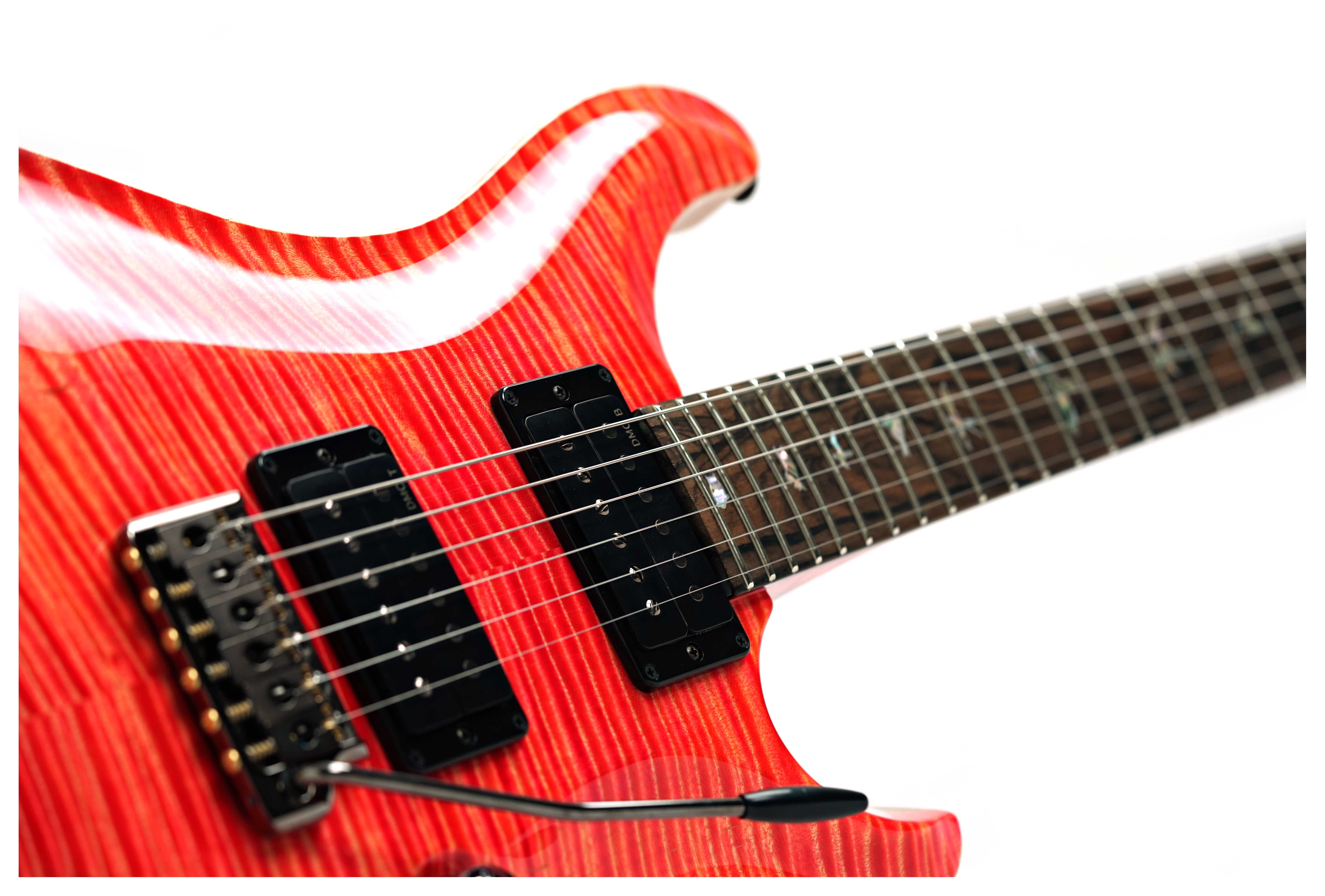 PRS Custom 24-08 10 Top Salmon with Flame Maple Neck and DMO Pickups #0425874