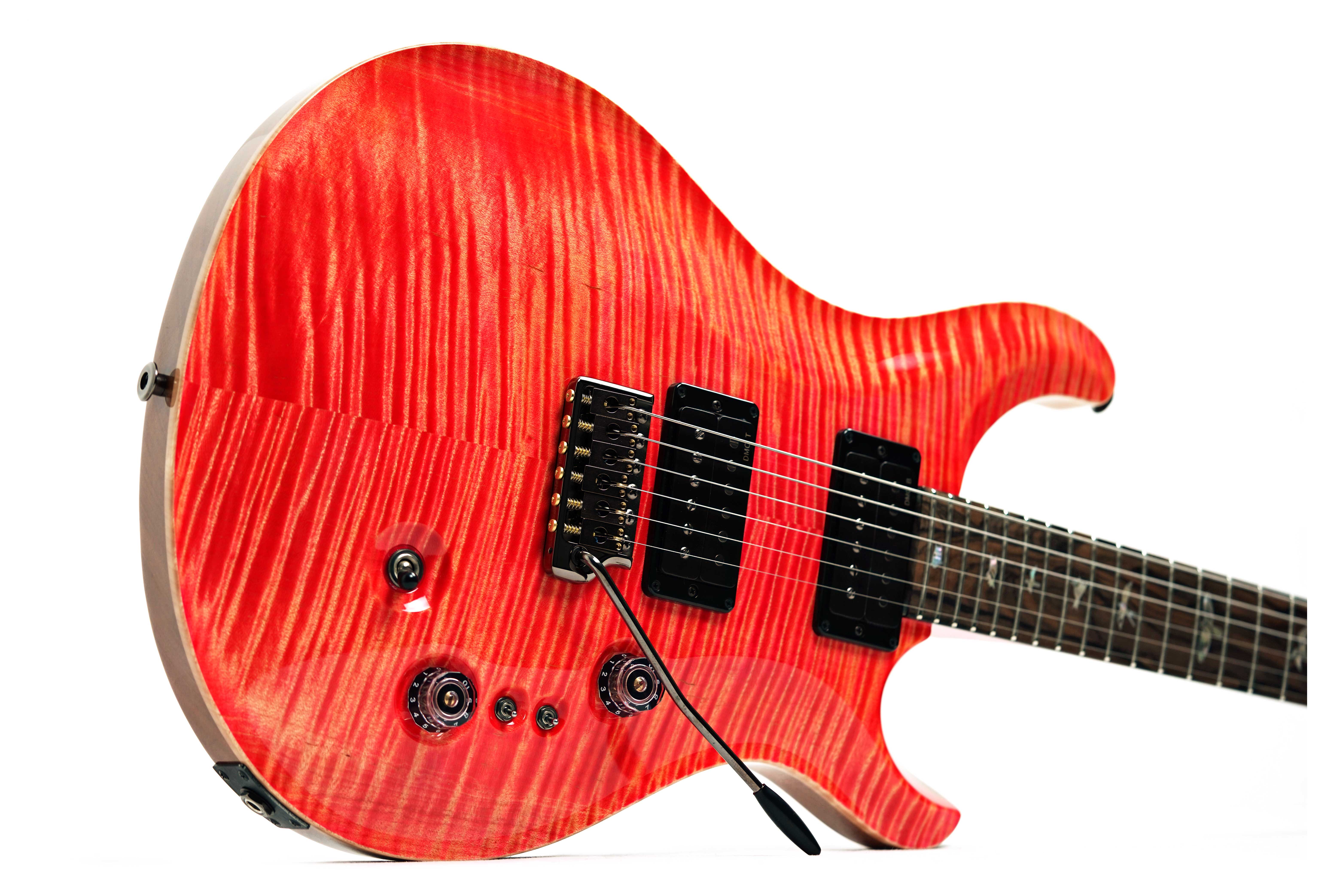 PRS Custom 24-08 10 Top Salmon with Flame Maple Neck and DMO Pickups #0425874