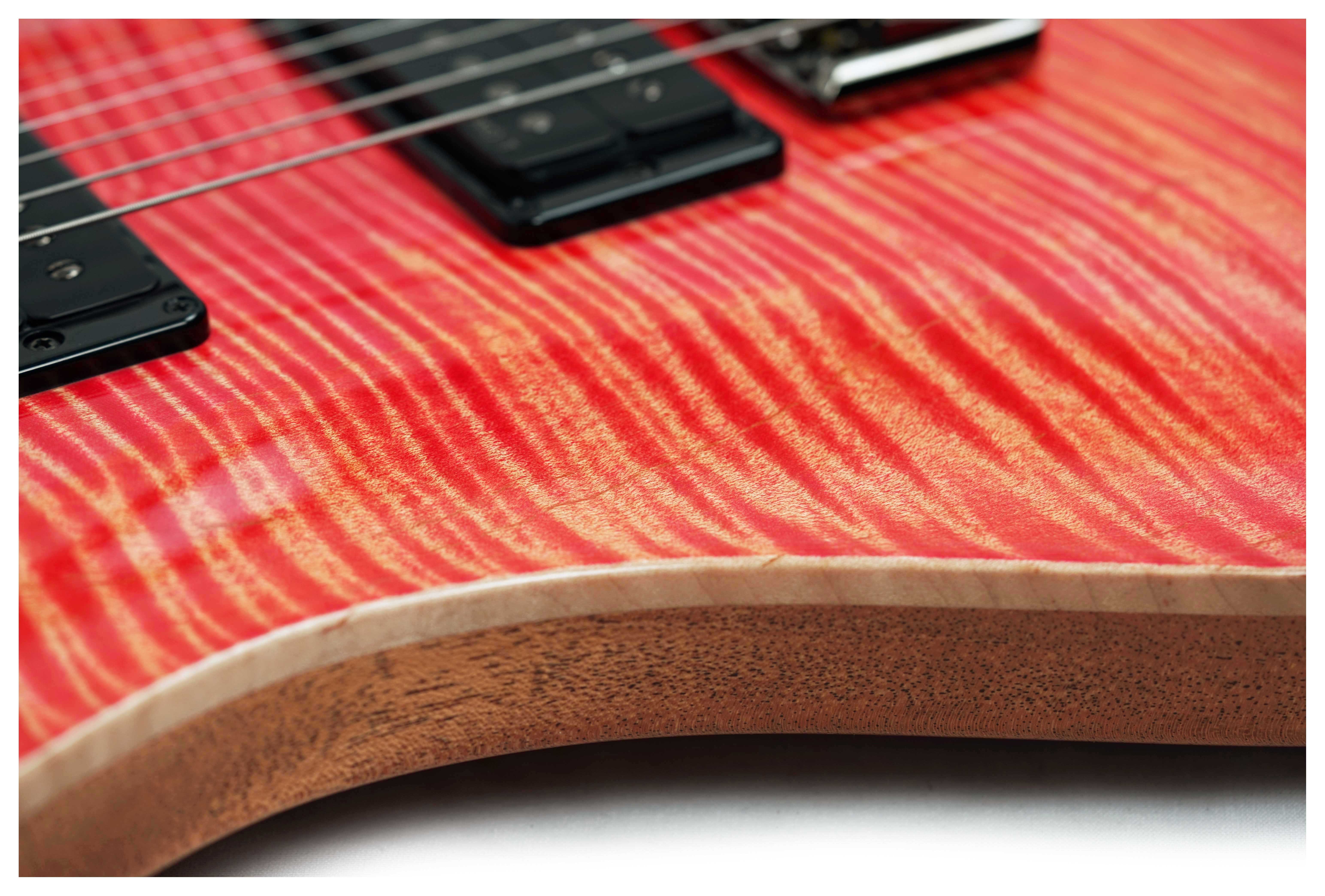 PRS Custom 24-08 10 Top Salmon with Flame Maple Neck and DMO Pickups #0425874