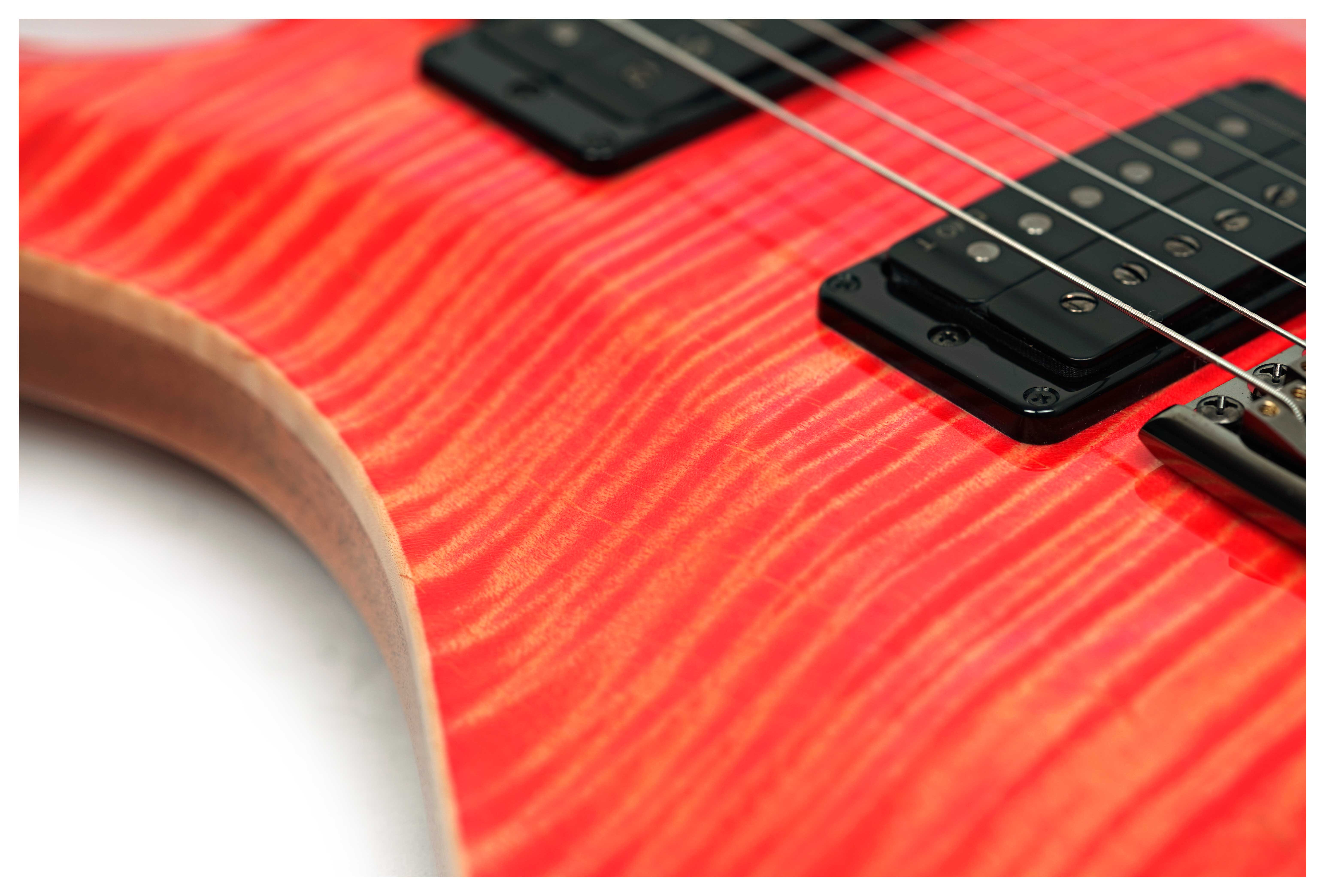 PRS Custom 24-08 10 Top Salmon with Flame Maple Neck and DMO Pickups #0425874