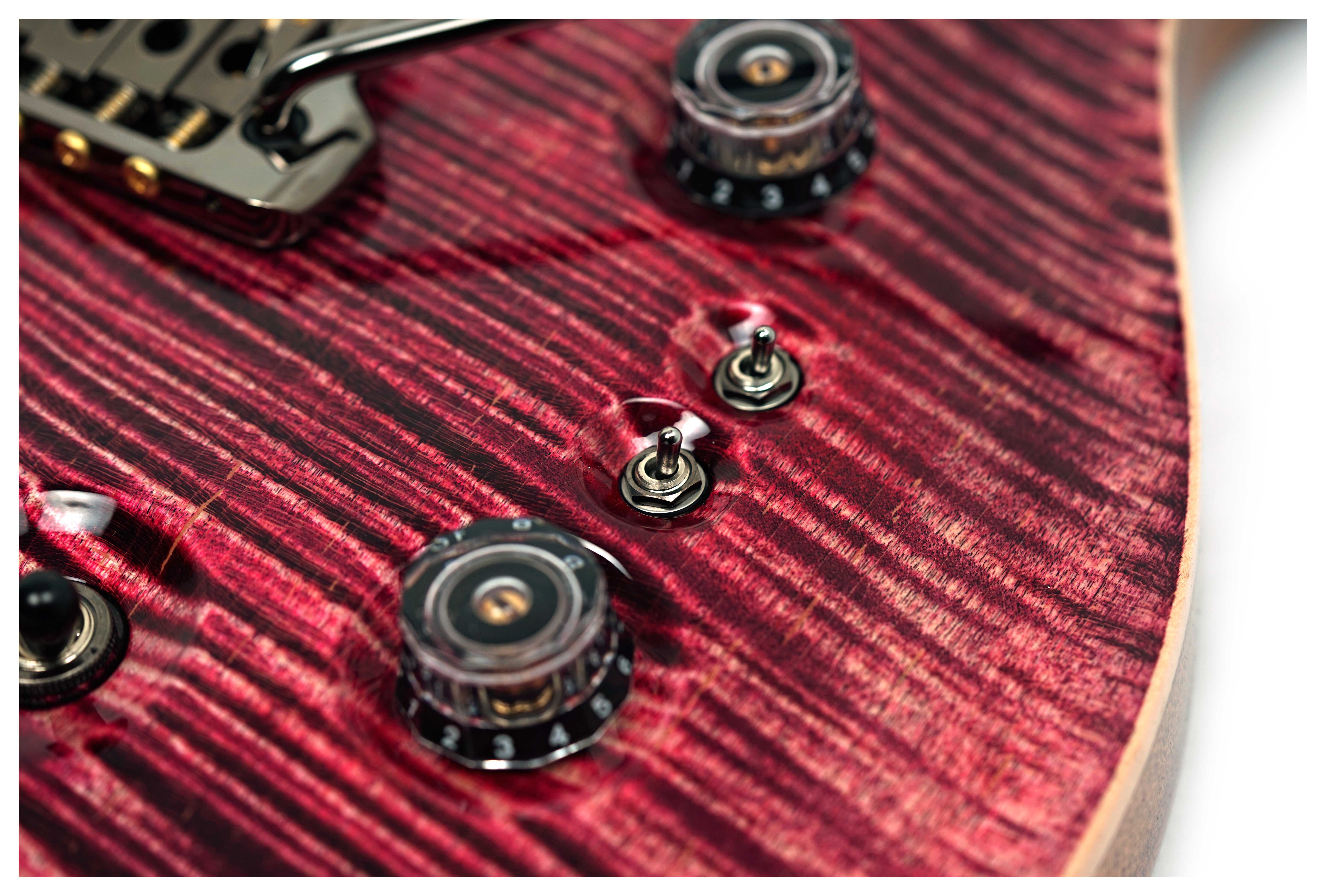 PRS Custom 24-08 10 Top Pomegranate with Flame Maple Neck and DMO Pickups #0425929
