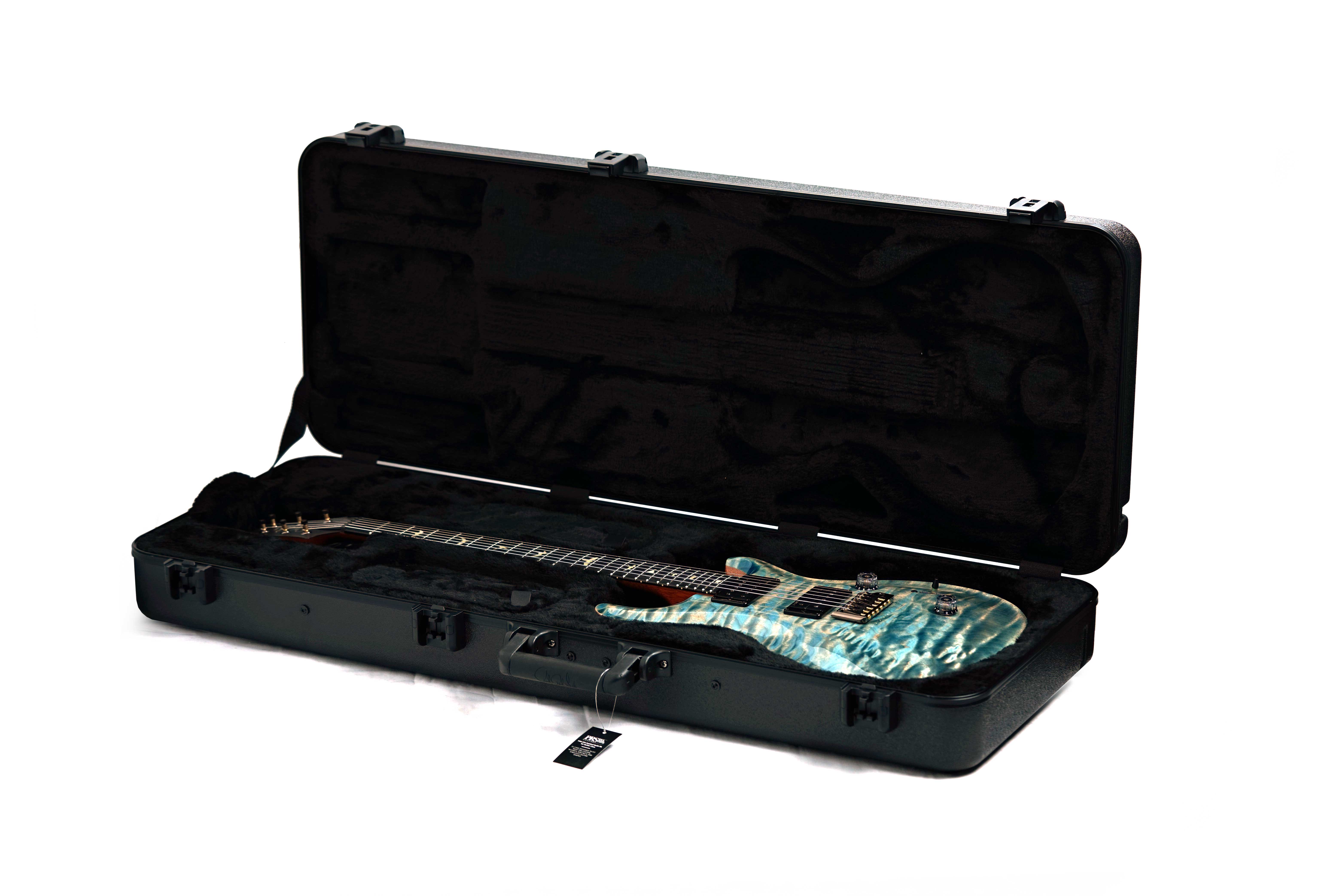 PRS Custom 24 Artist Quilt Top Faded Indigo with Korean Awabi Birds #0428143